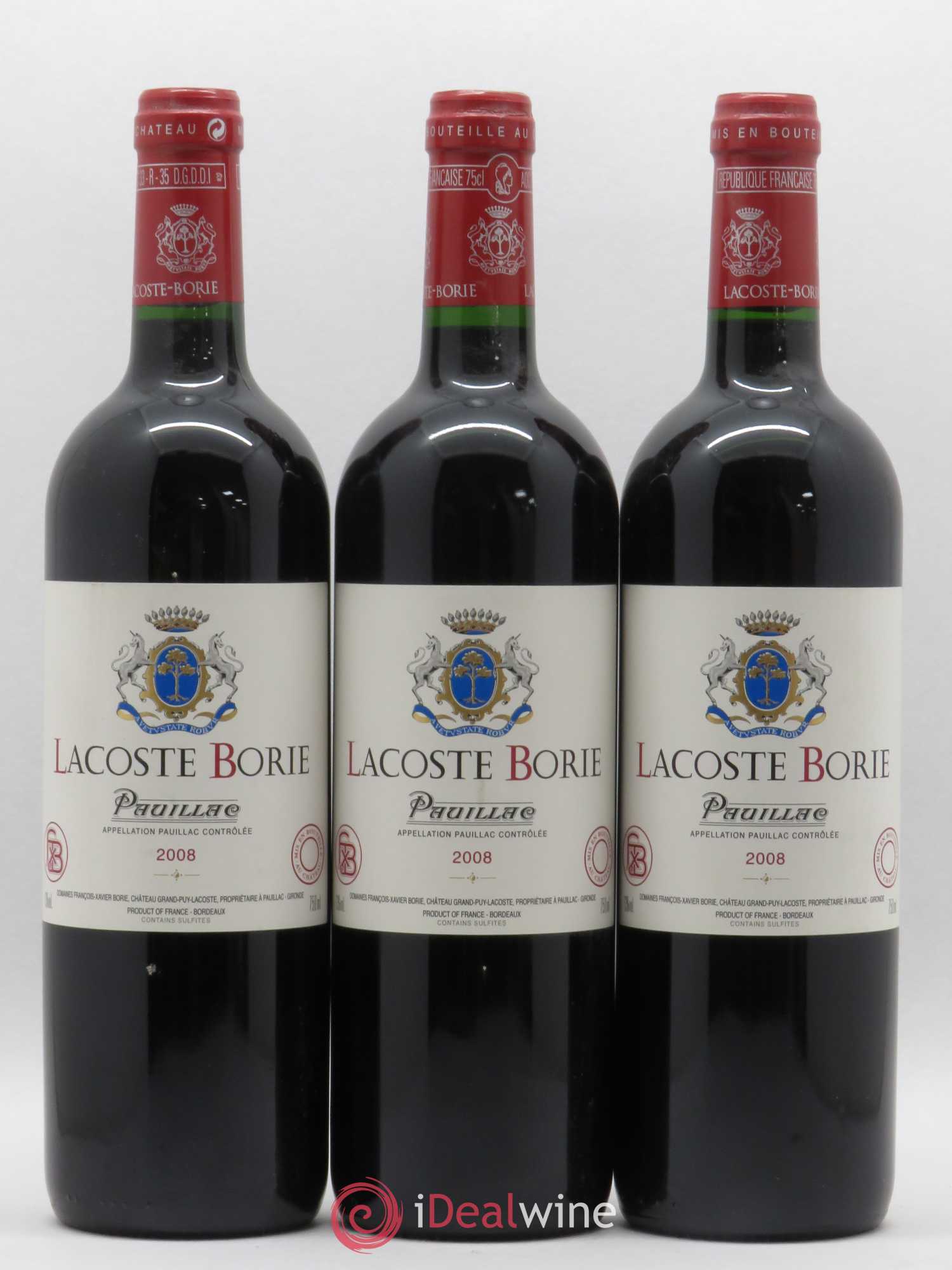 Lacoste Borie 2008 - Lot de 6 bouteilles - 1