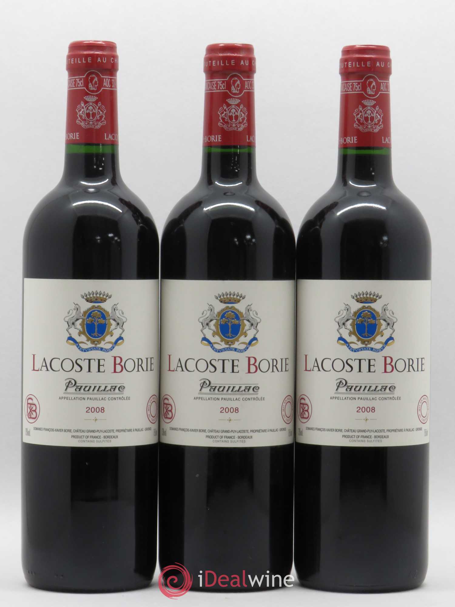Lacoste Borie 2008 - Lot de 6 bouteilles - 2