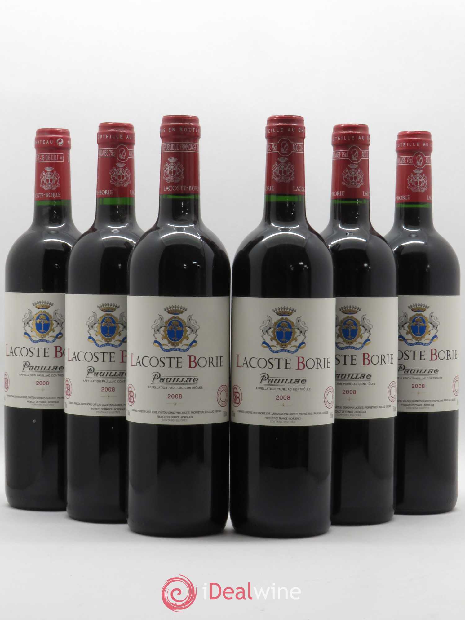 Lacoste Borie 2008 - Lot de 6 bouteilles - 0
