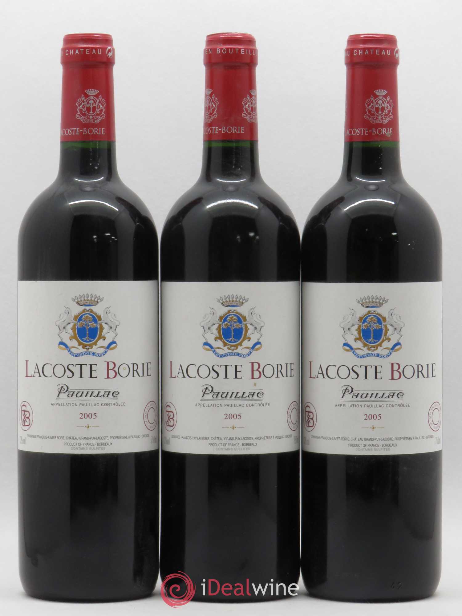 Lacoste Borie 2005 - Lot de 3 bouteilles - 0