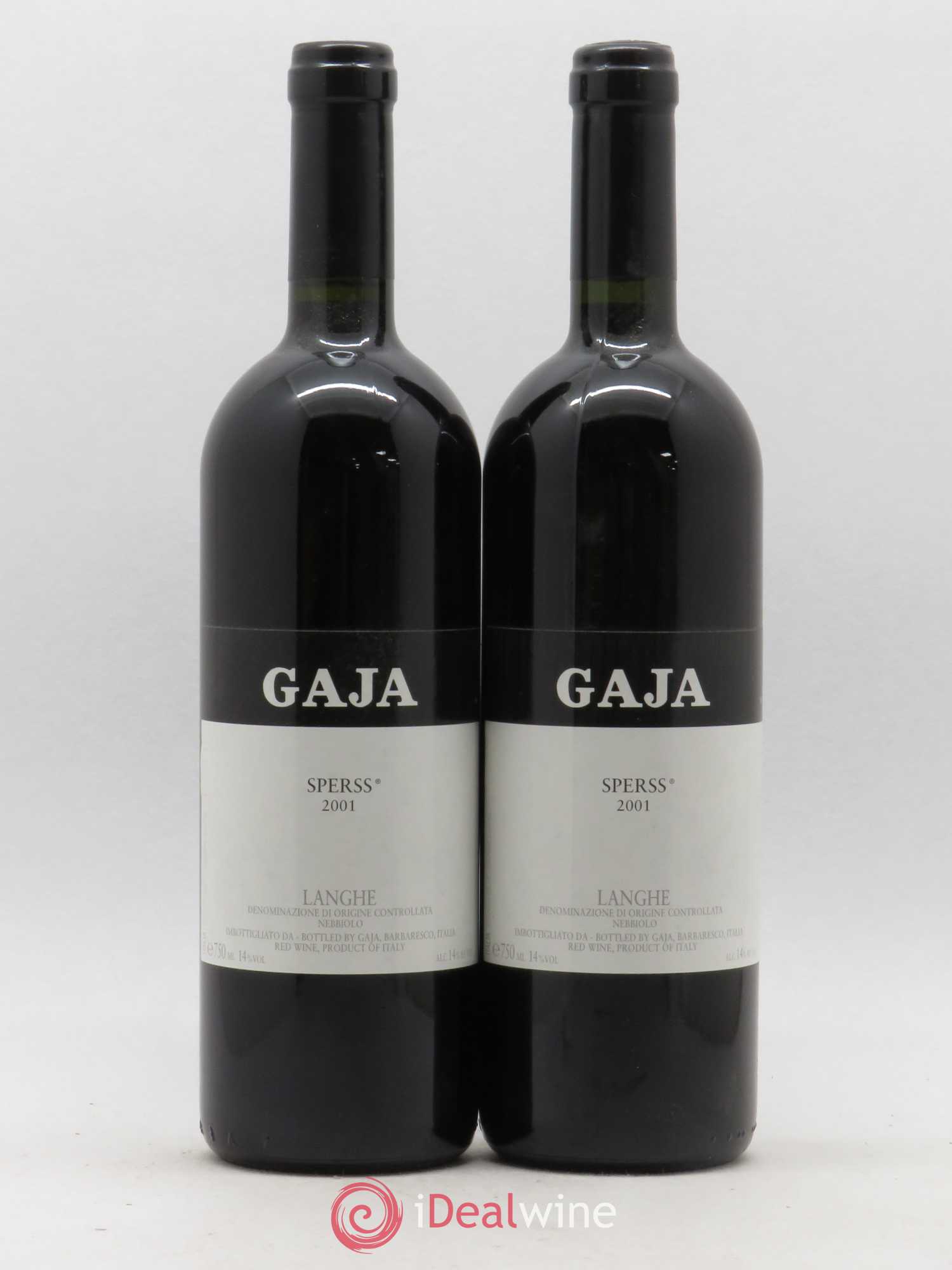 Langhe Sperss Angelo Gaja 2001 - Lot de 2 bouteilles - 0
