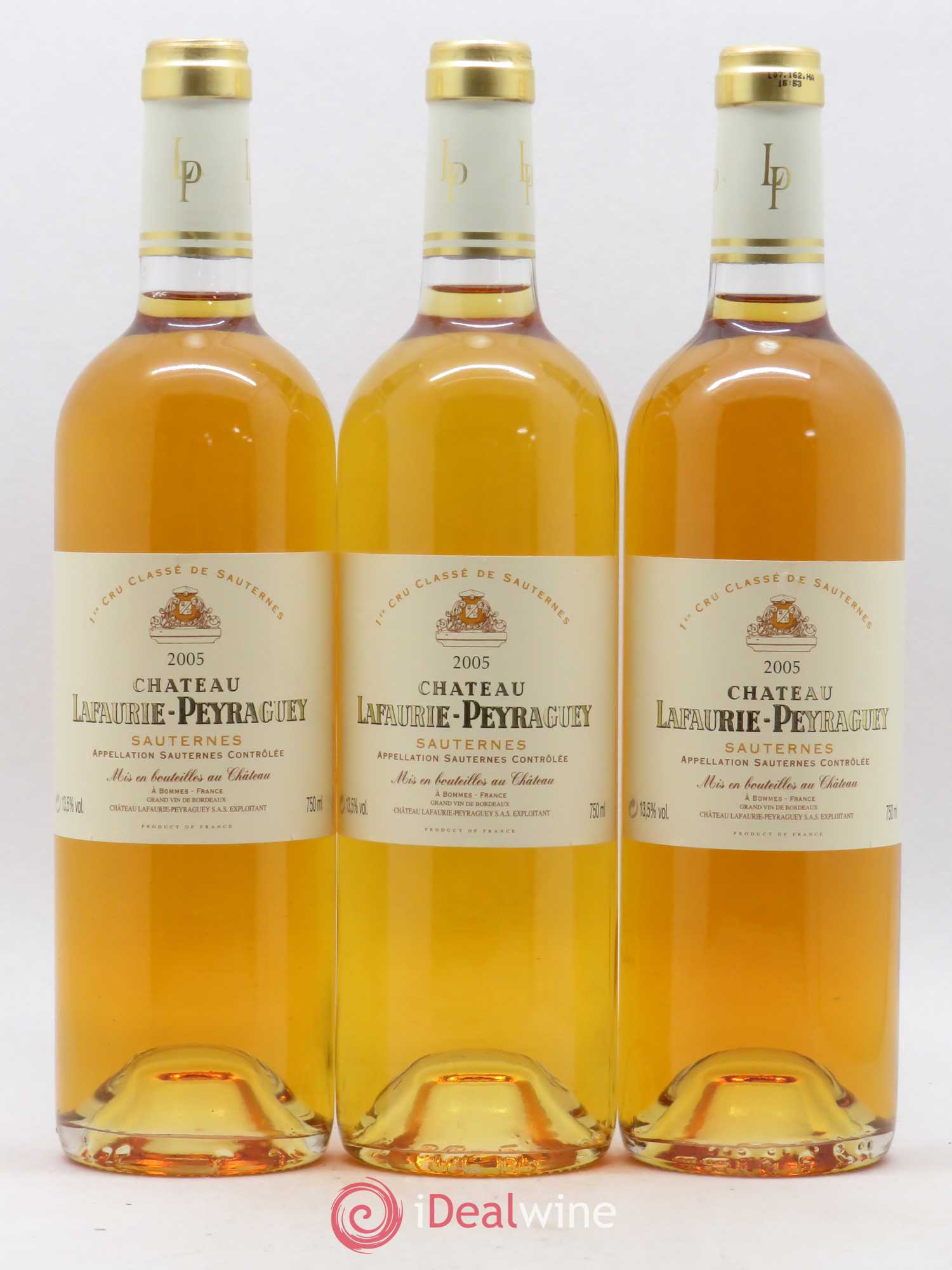 Château Lafaurie-Peyraguey 1er Grand Cru Classé 2005 - Lotto di 3 bottiglie - 0