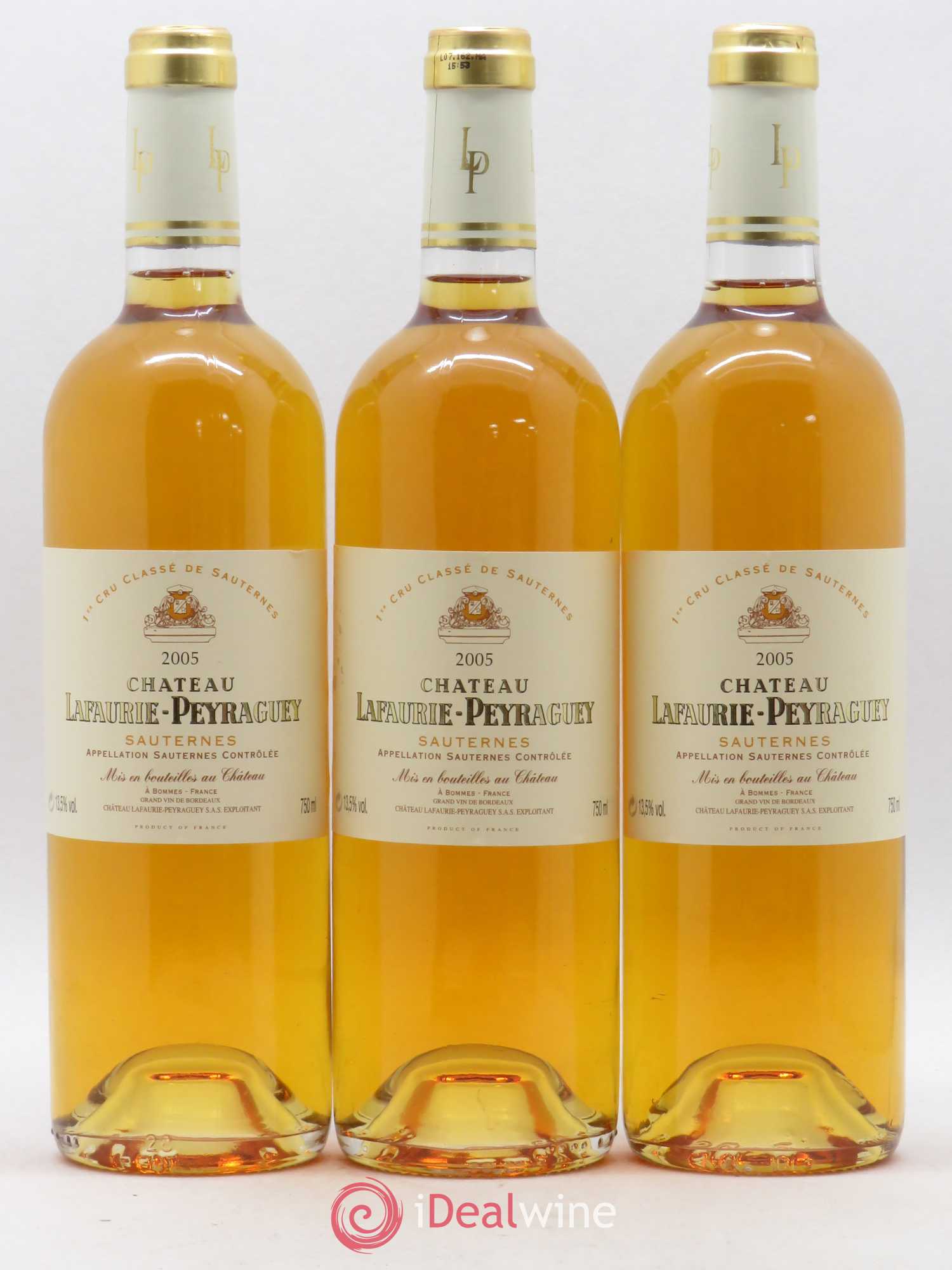 Château Lafaurie-Peyraguey 1er Grand Cru Classé 2005 - Lotto di 3 bottiglie - 0