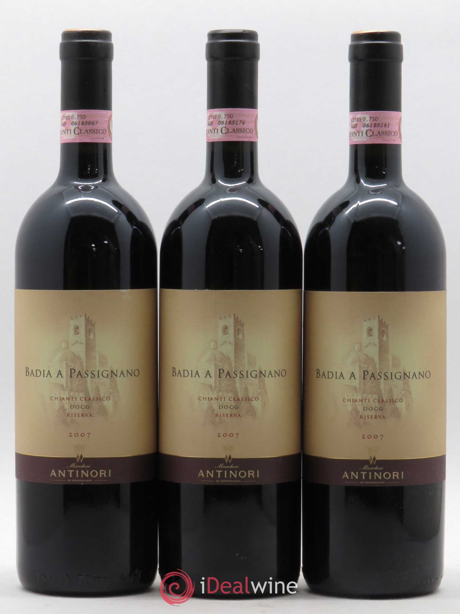 Chianti Classico DOCG Riserva Tenuta Tignanello - Marchesi Antinori Badia a Passignano 2007 - Posten von 6 Flaschen - 1