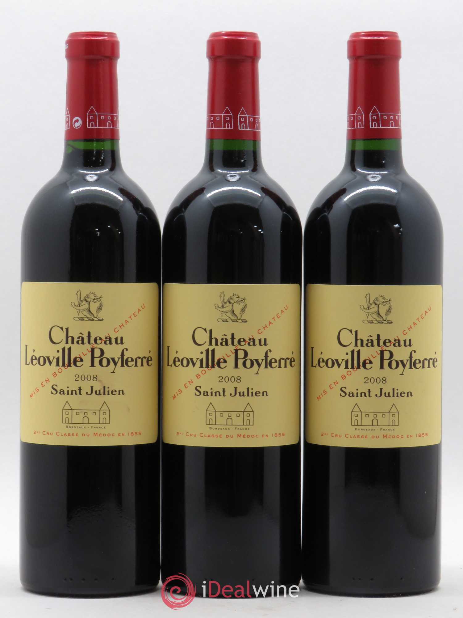 Château Léoville Poyferré 2ème Grand Cru Classé 2008 - Lot de 3 bouteilles - 0