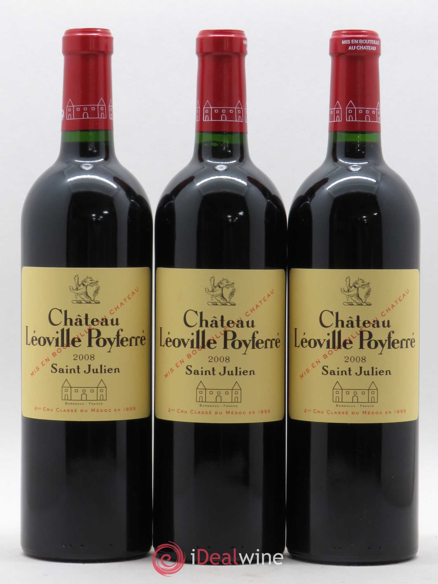 Château Léoville Poyferré 2ème Grand Cru Classé 2008 - Lot de 3 bouteilles - 0
