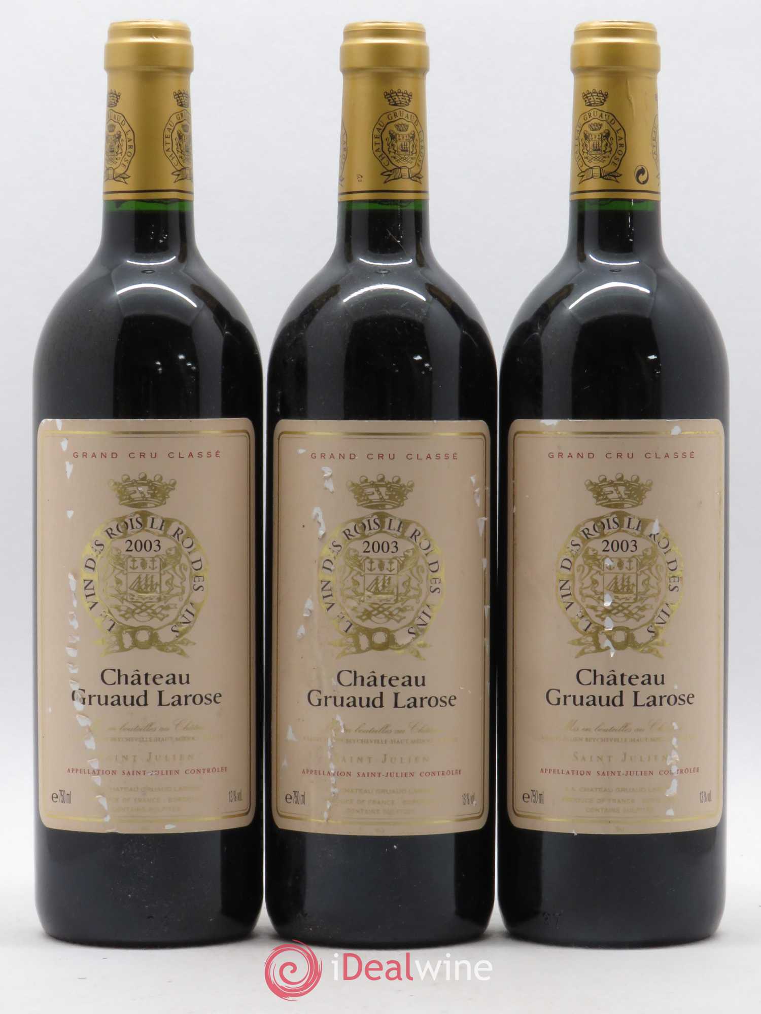 Château Gruaud Larose 2ème Grand Cru Classé 2003 - Lot de 3 bouteilles - 0