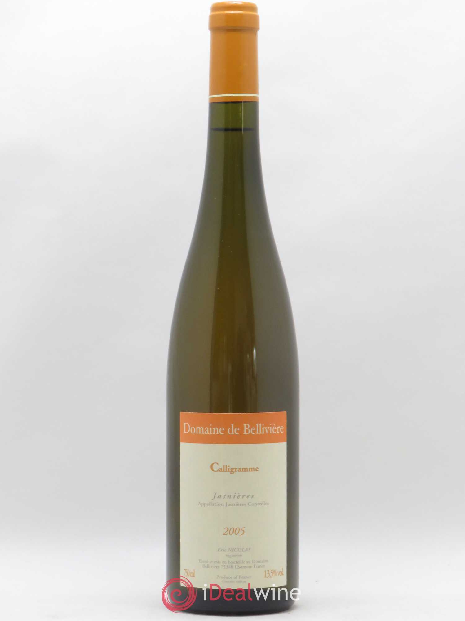 Jasnières Calligramme Domaine de Bellivière 2005 - Lot de 1 bouteille - 0