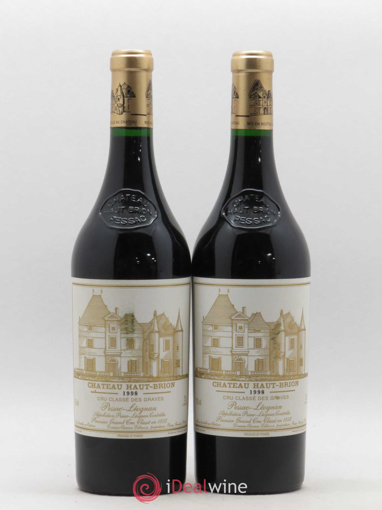 Château Haut Brion 1er Grand Cru Classé 1998 - Lot de 2 bouteilles - 0