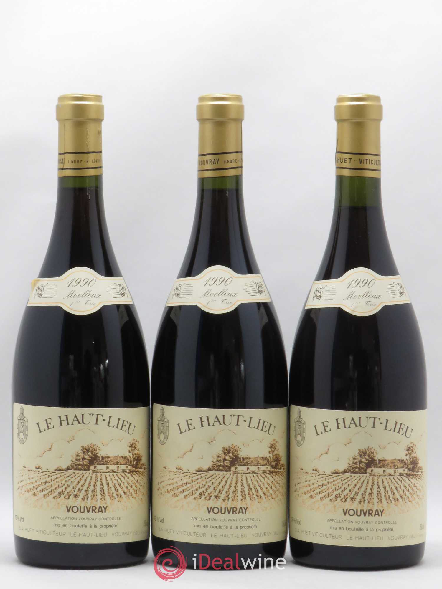 Vouvray Le Haut-Lieu Moelleux 1ère Trie Domaine Huet 1990 - Lotto di 3 bottiglie - 0