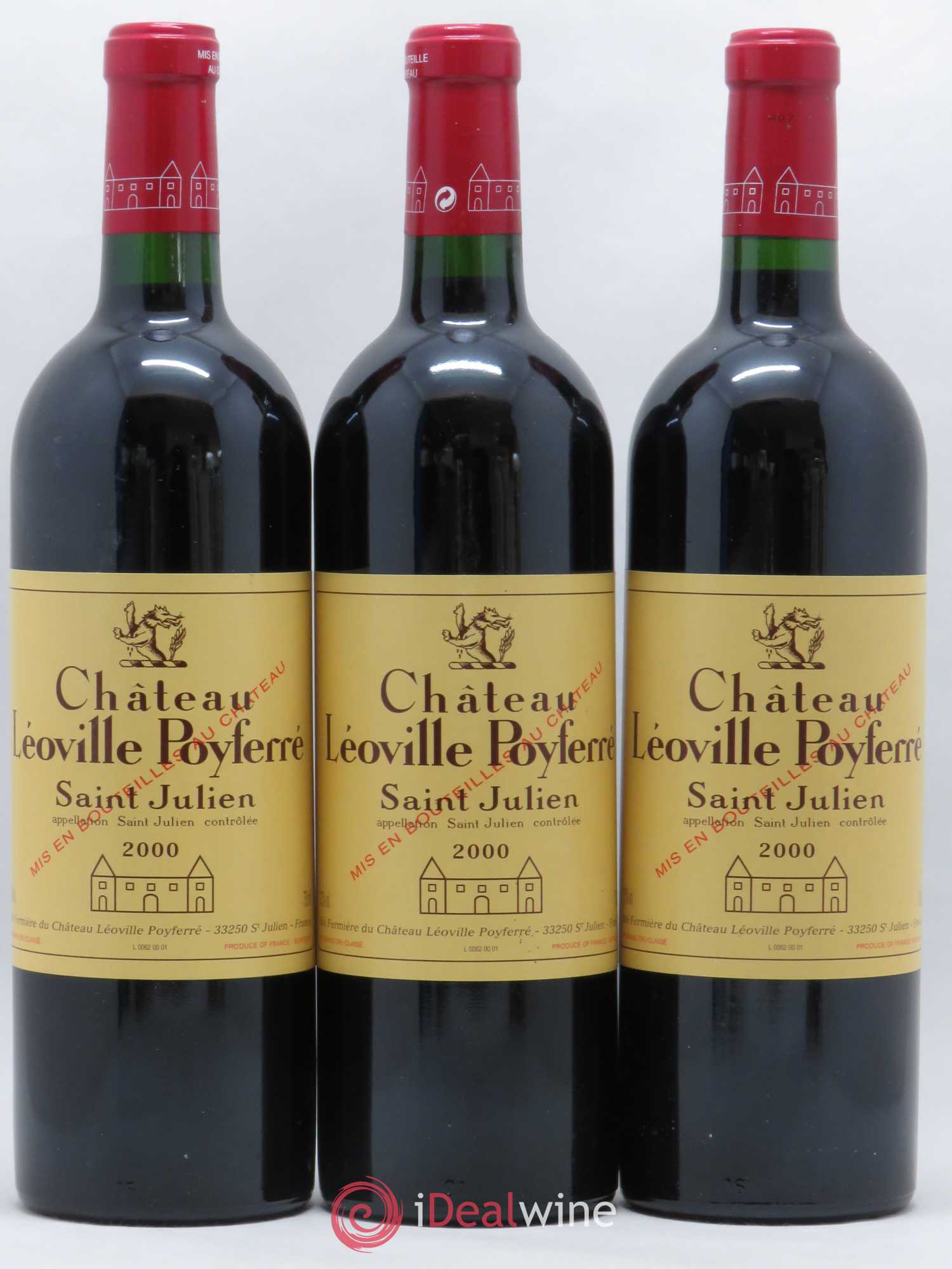 Château Léoville Poyferré 2ème Grand Cru Classé 2000 - Lot de 3 bouteilles - 0