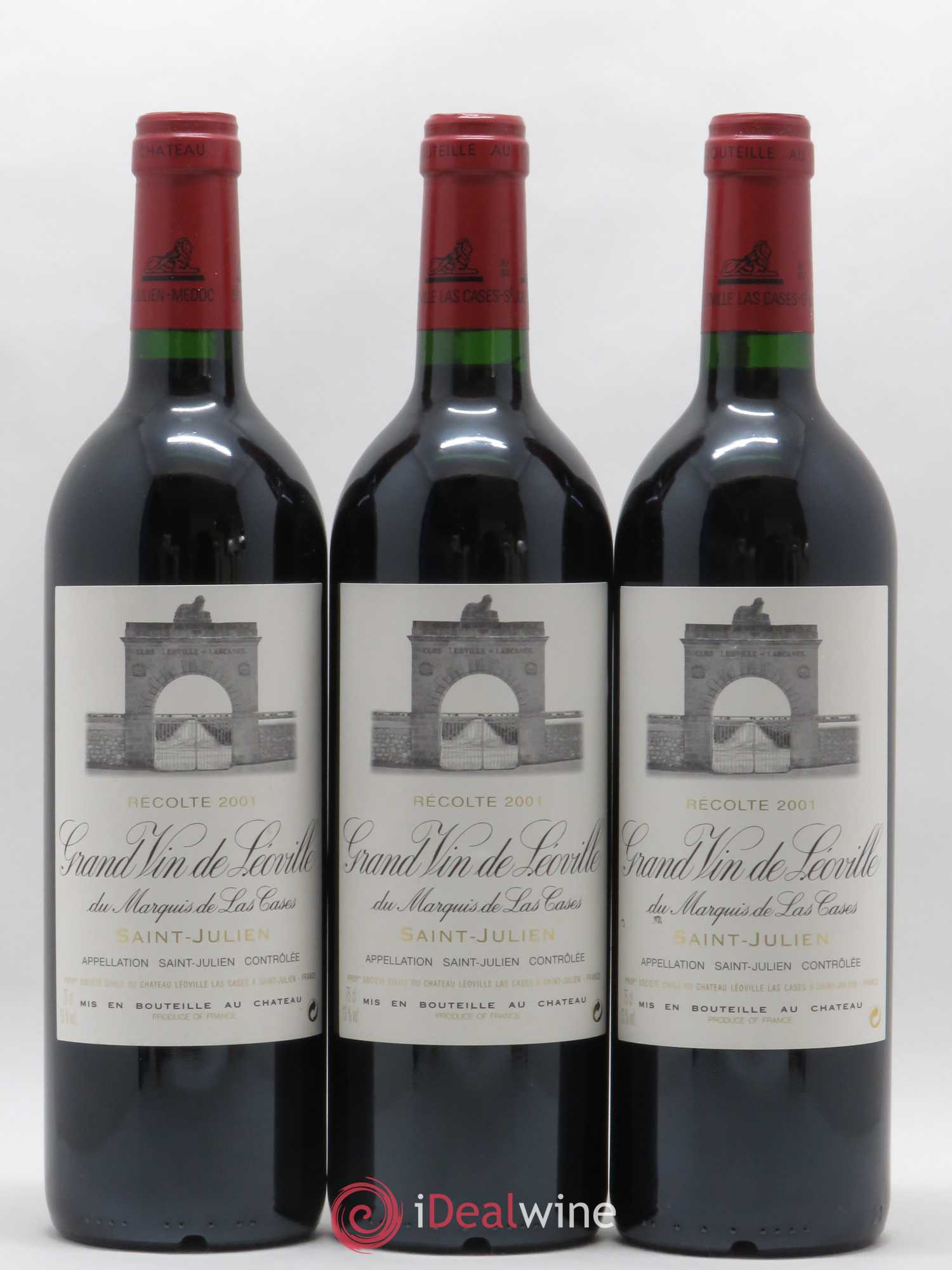 Château Léoville Las Cases 2ème Grand Cru Classé 2001 - Lot de 3 bouteilles - 0