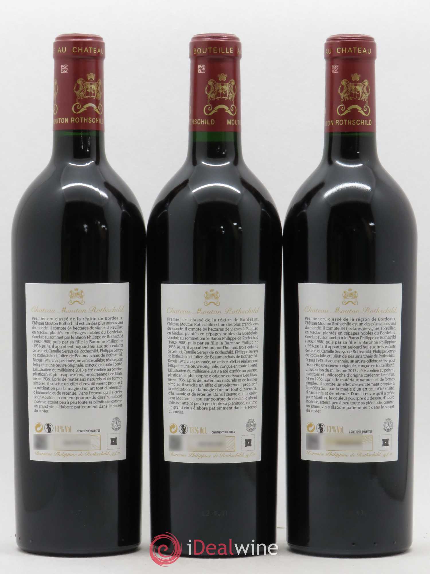 Château Mouton Rothschild 1er Grand Cru Classé 2013 - Lot de 3 bouteilles - 1