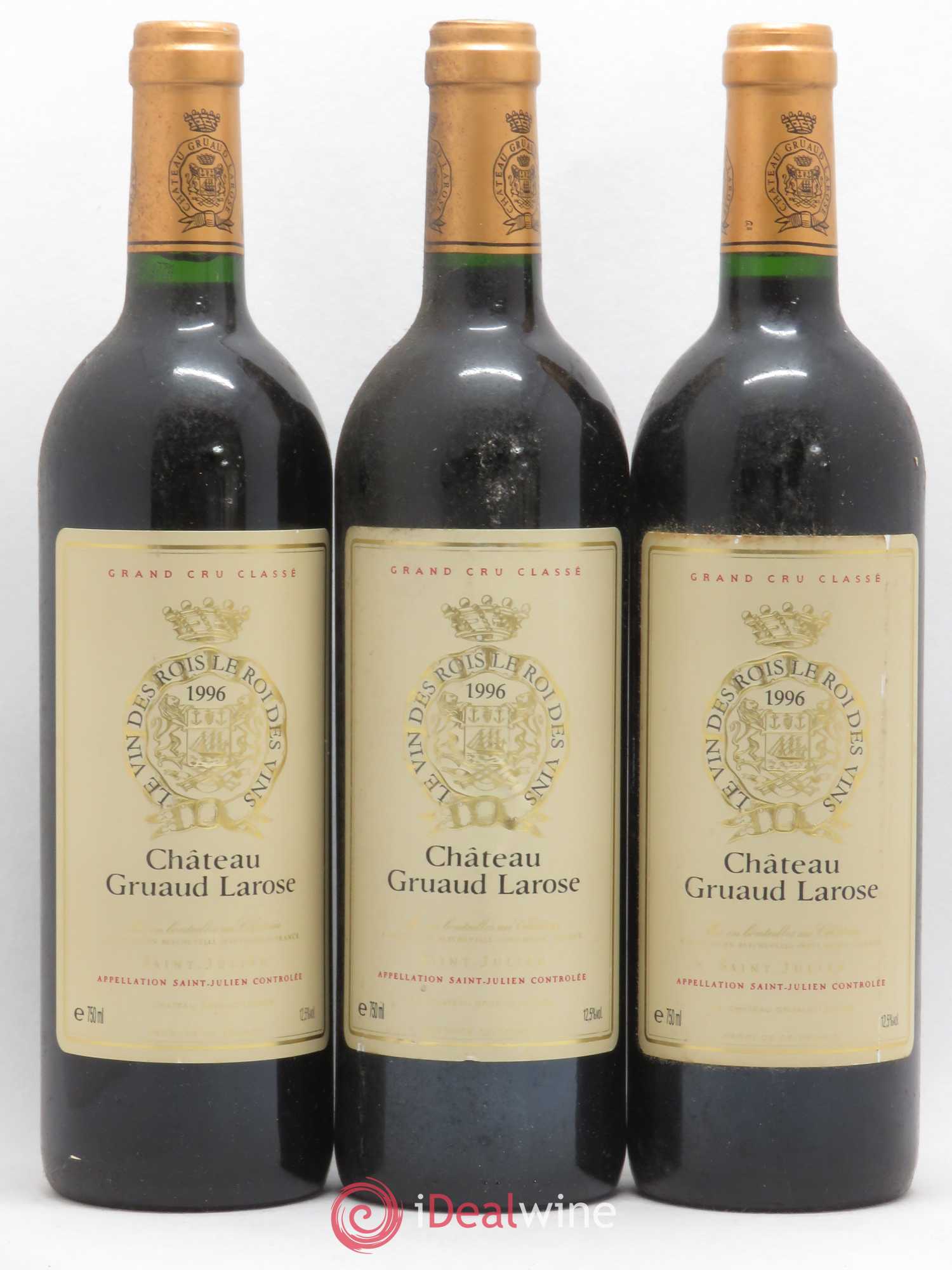 Château Gruaud Larose 2ème Grand Cru Classé 1996 - Lot de 3 bouteilles - 0