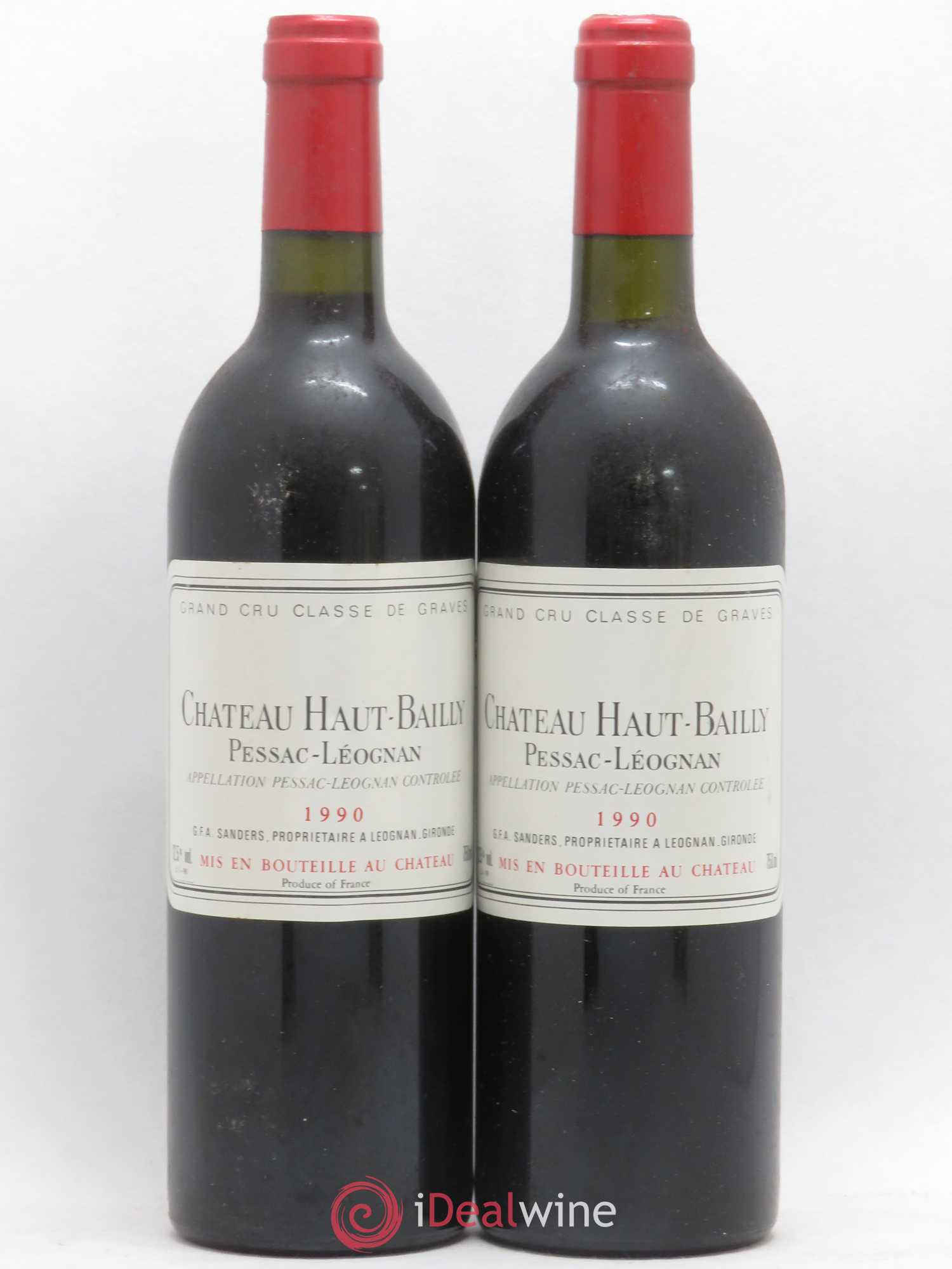 Château Haut-Bailly Cru Classé de Graves 1990 - Lot de 2 bouteilles - 0