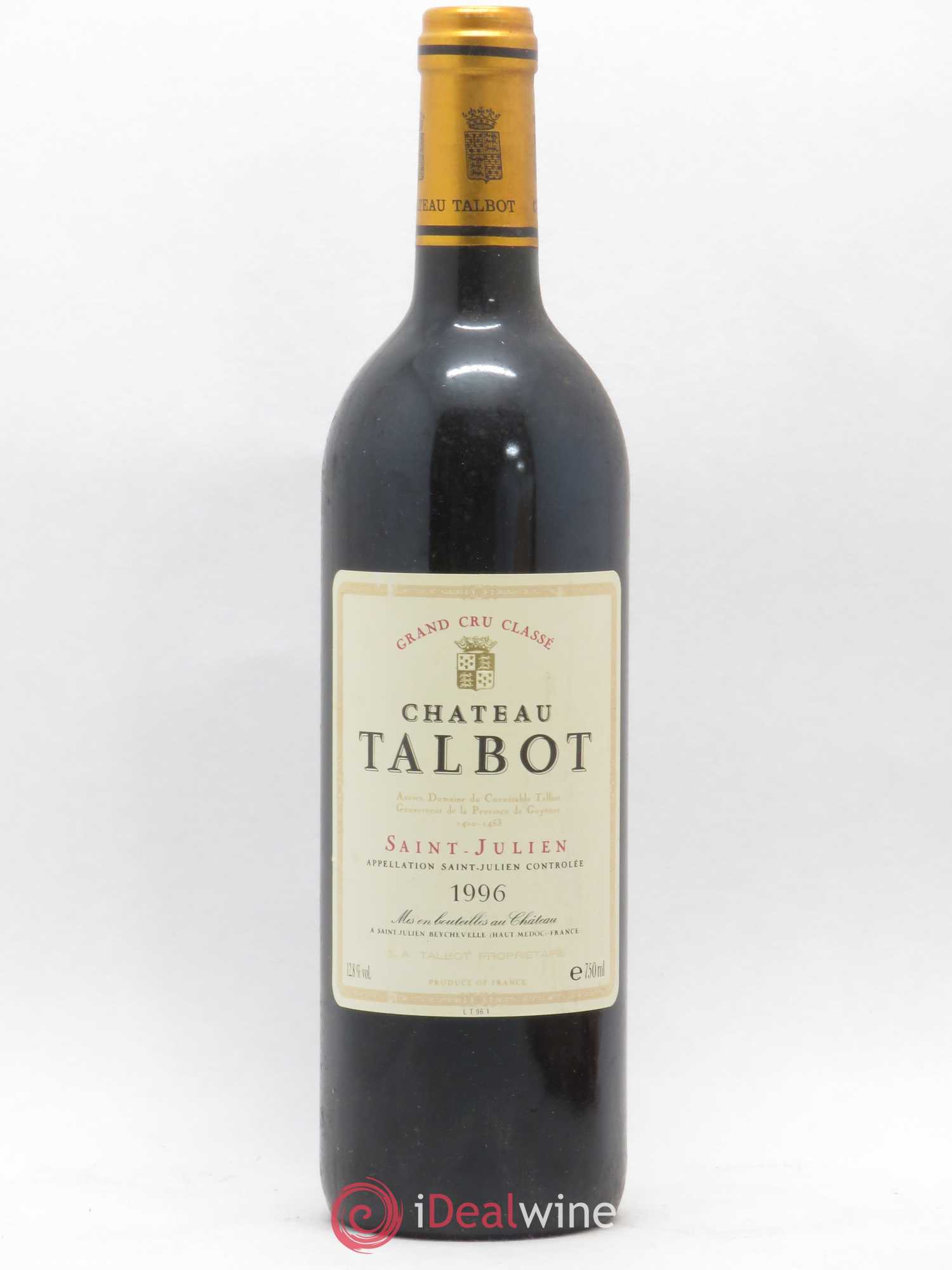 Château Talbot 4ème Grand Cru Classé 1996 - Lot de 1 bouteille - 0