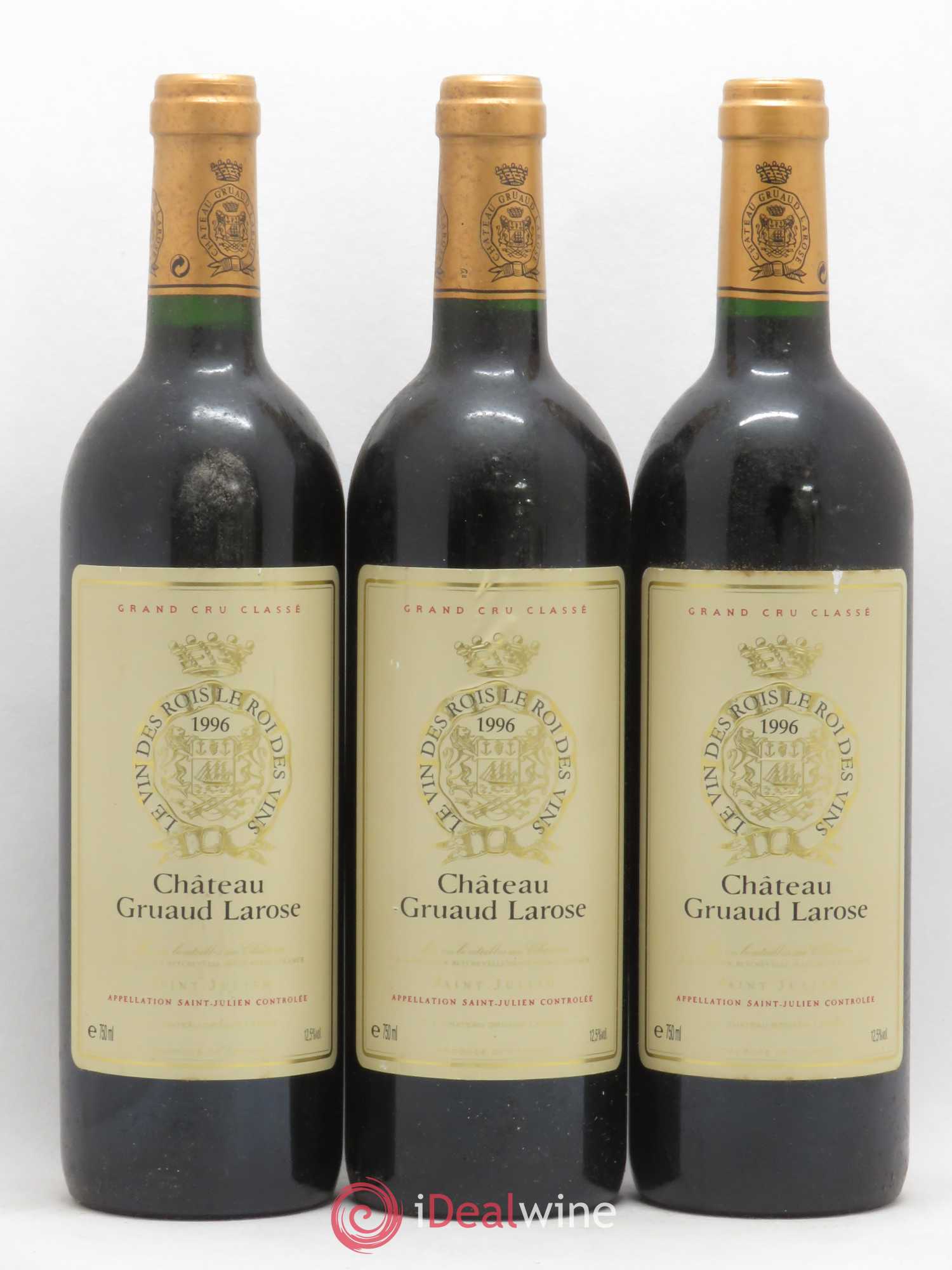 Château Gruaud Larose 2ème Grand Cru Classé 1996 - Lot de 3 bouteilles - 0