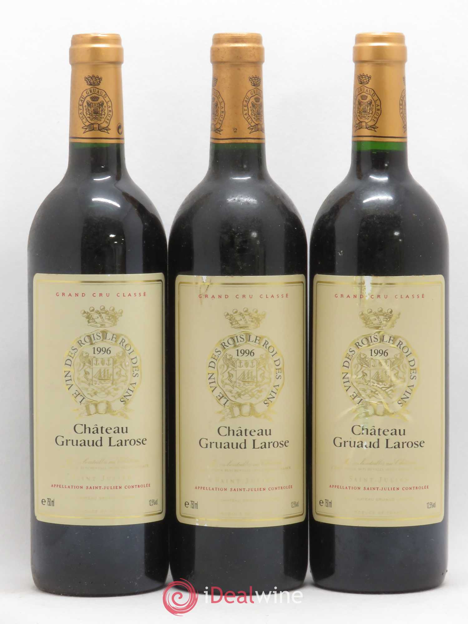 Château Gruaud Larose 2ème Grand Cru Classé 1996 - Lot de 3 bouteilles - 0