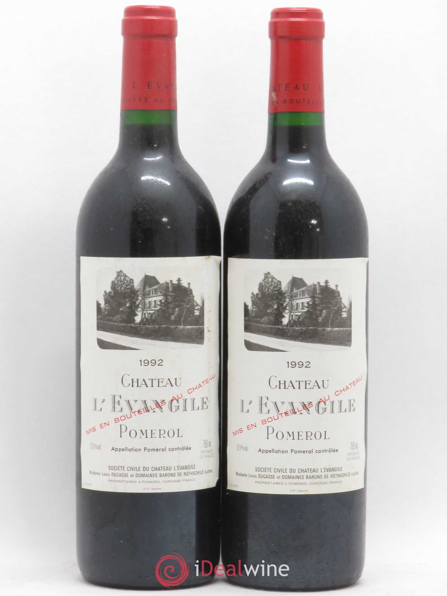 Château l' Évangile 1992 - Lot de 2 bouteilles - 0