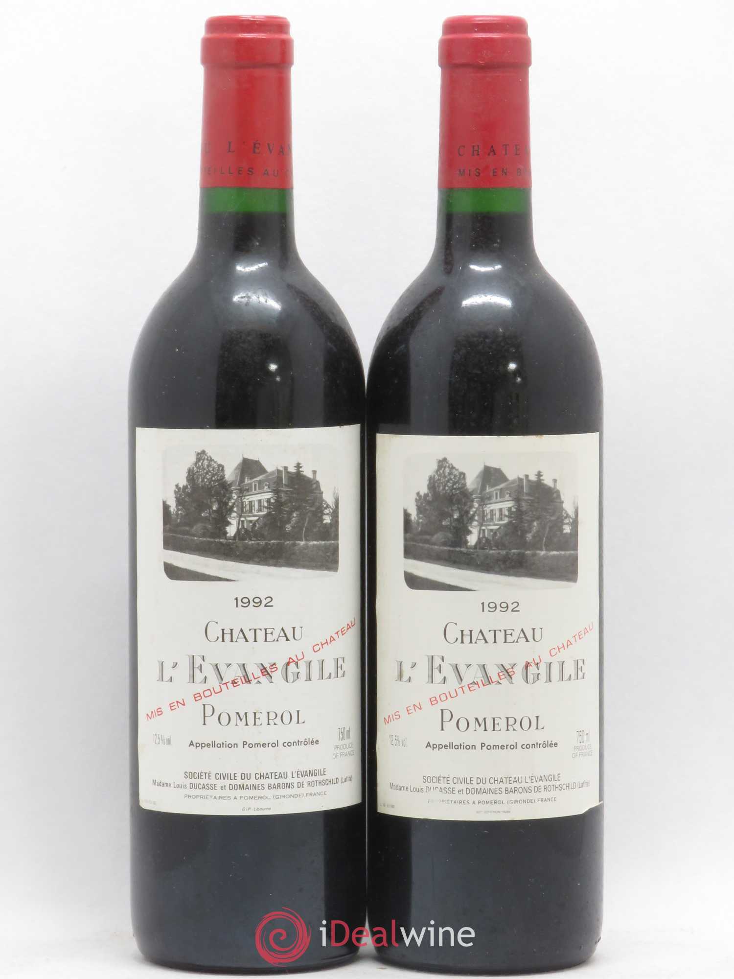 Château l' Évangile 1992 - Lot de 2 bouteilles - 0