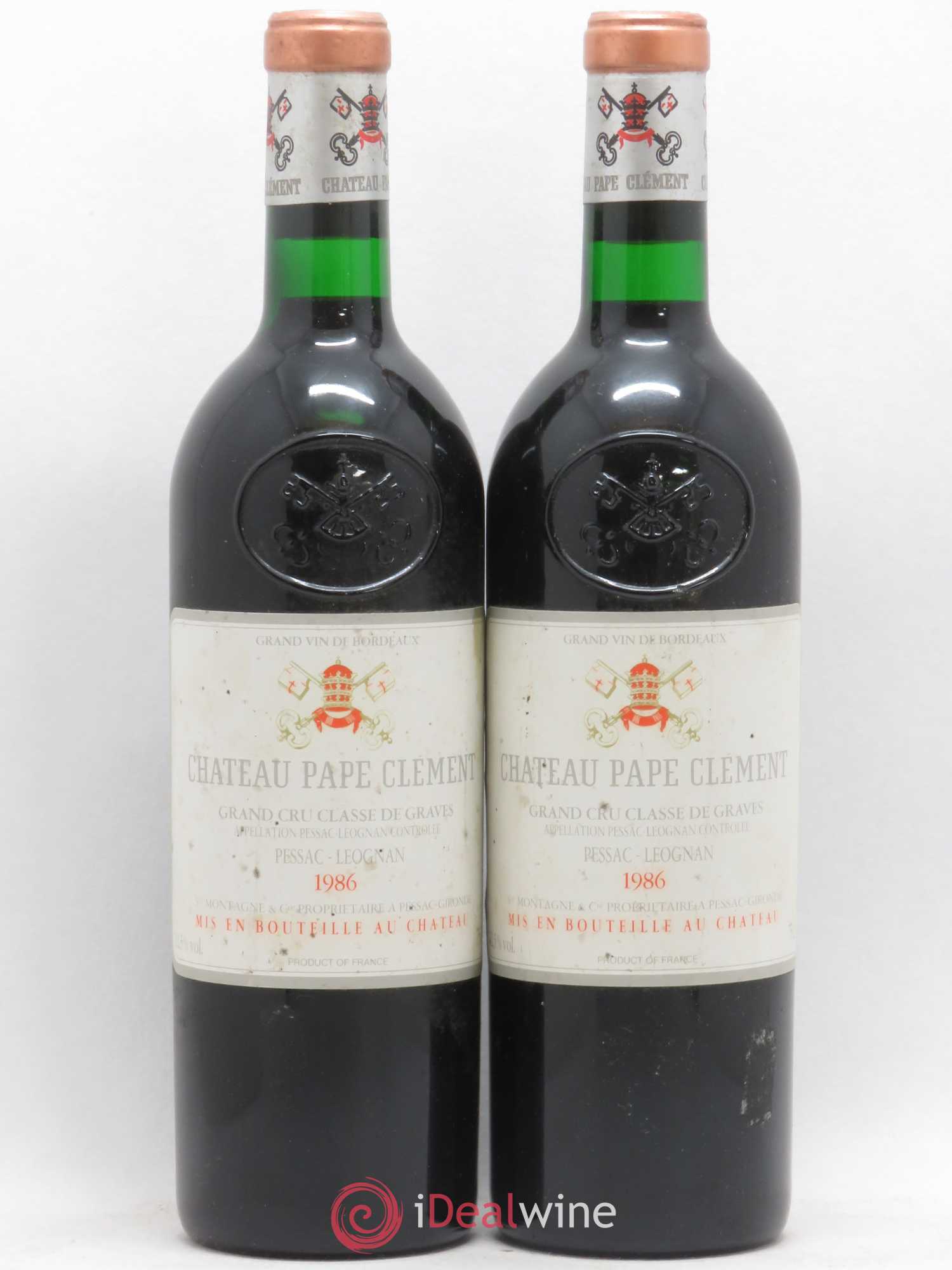 Château Pape Clément Cru Classé de Graves 1986 - Lot de 2 bouteilles - 0