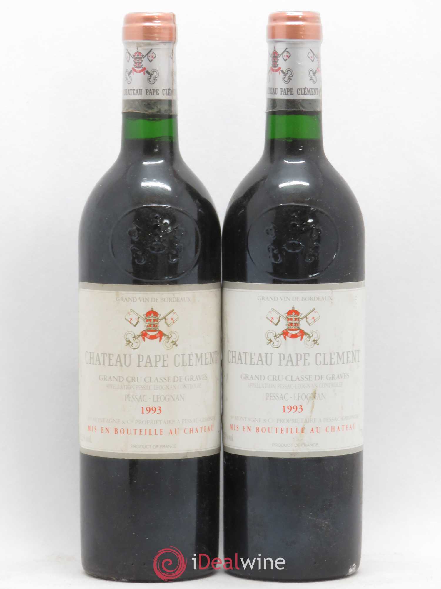 Château Pape Clément Cru Classé de Graves 1993 - Lot de 2 bouteilles - 0