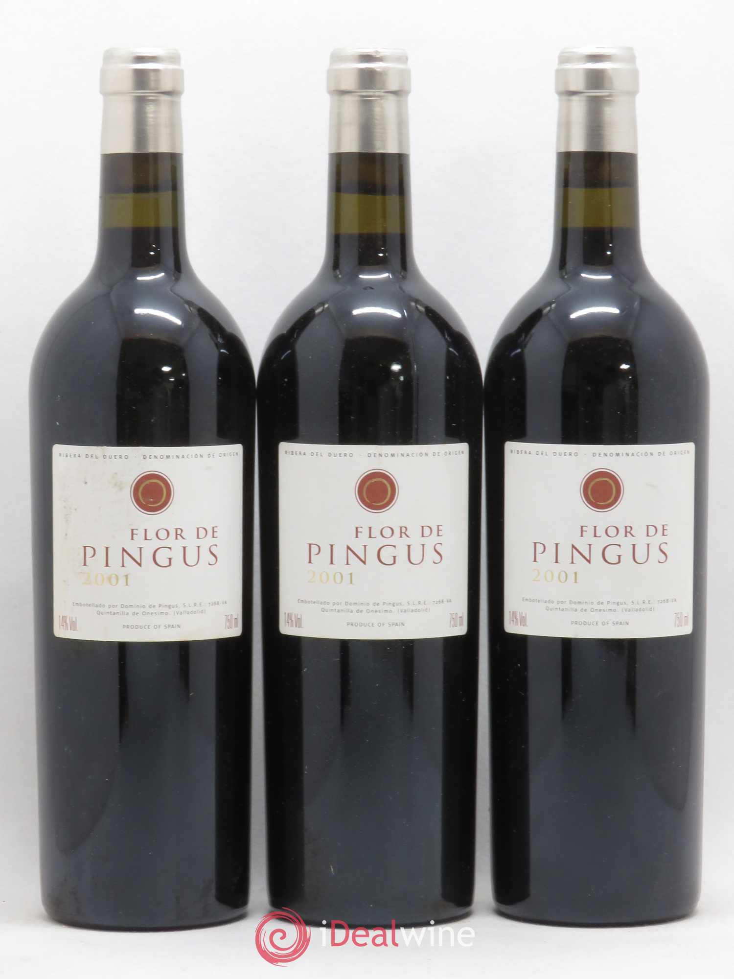 Ribera Del Duero Flor de Pingus Dominio de Pingus - Peter Sisseck 2001 - Lot de 3 bouteilles - 0