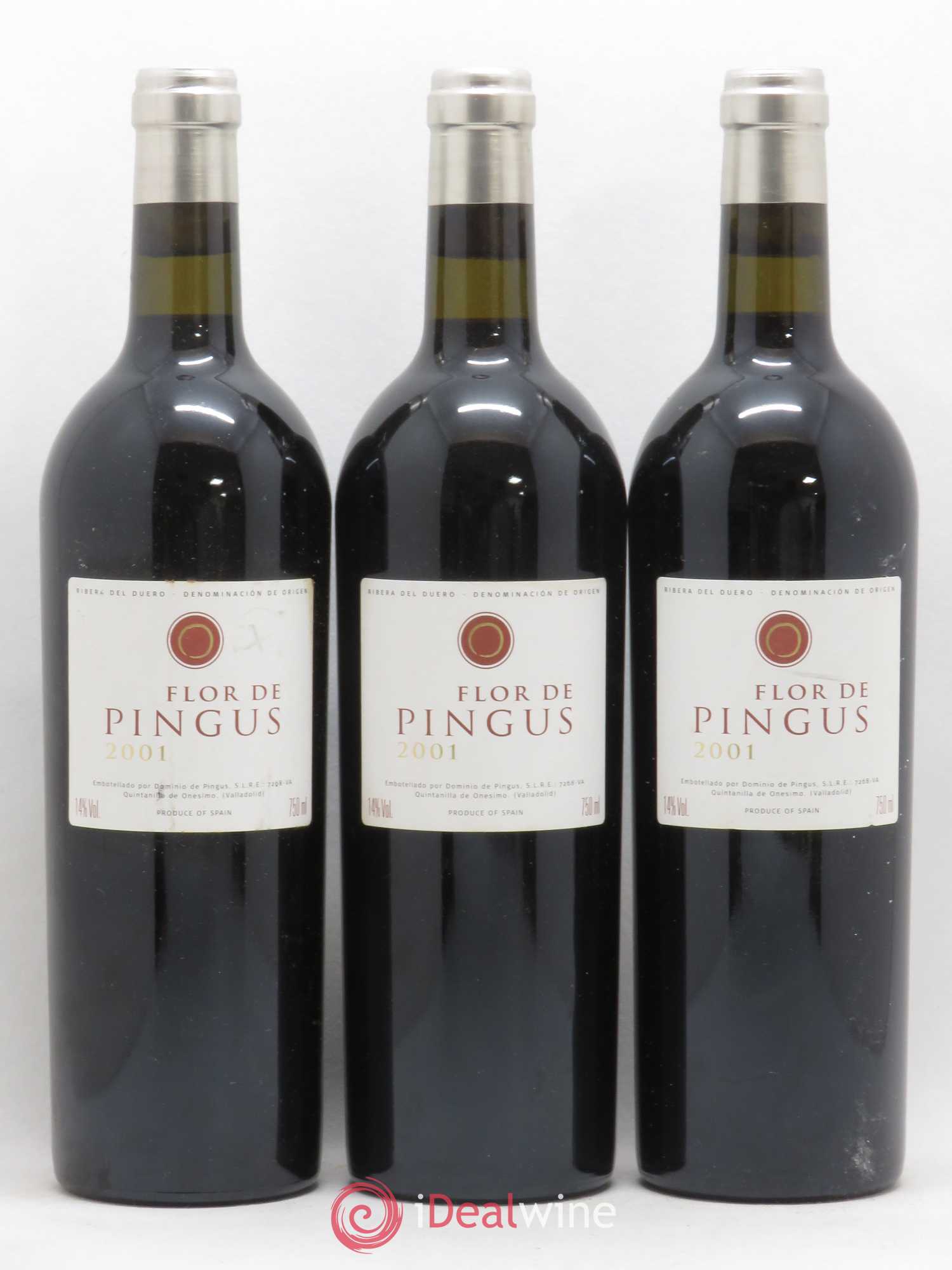 Ribera Del Duero Flor de Pingus Dominio de Pingus - Peter Sisseck 2001 - Lot de 3 bouteilles - 0