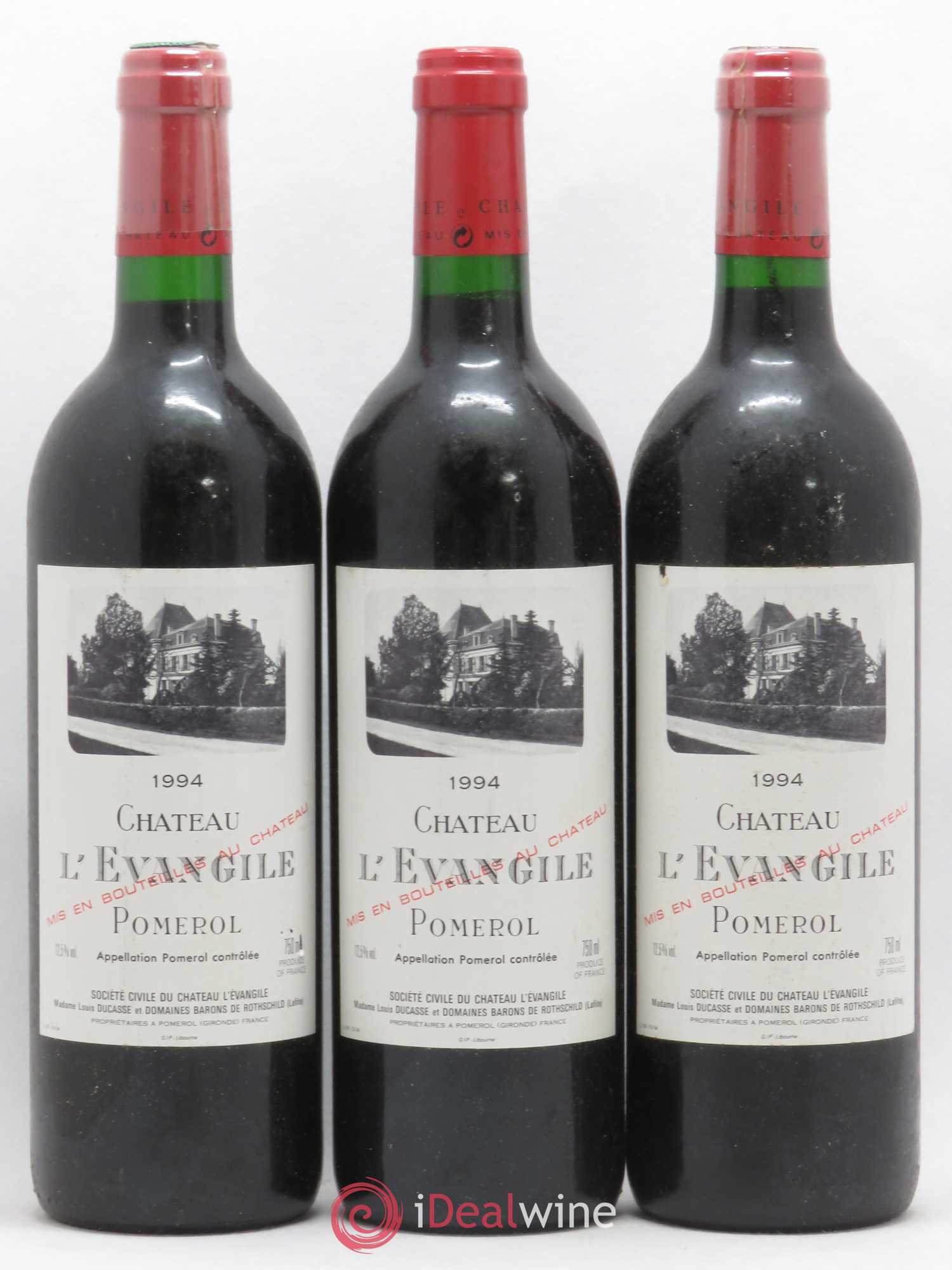 Château l' Évangile 1994 - Lot de 3 bouteilles - 0