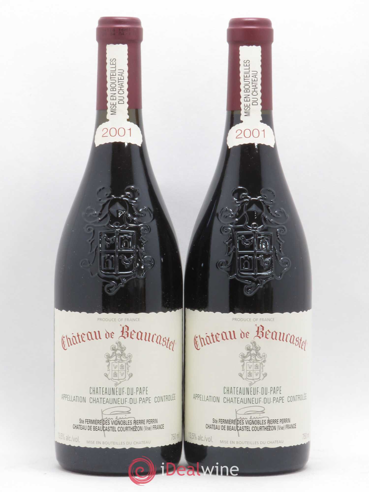 Châteauneuf-du-Pape Château de Beaucastel Famille Perrin 2001 - Lot de 2 bouteilles - 0