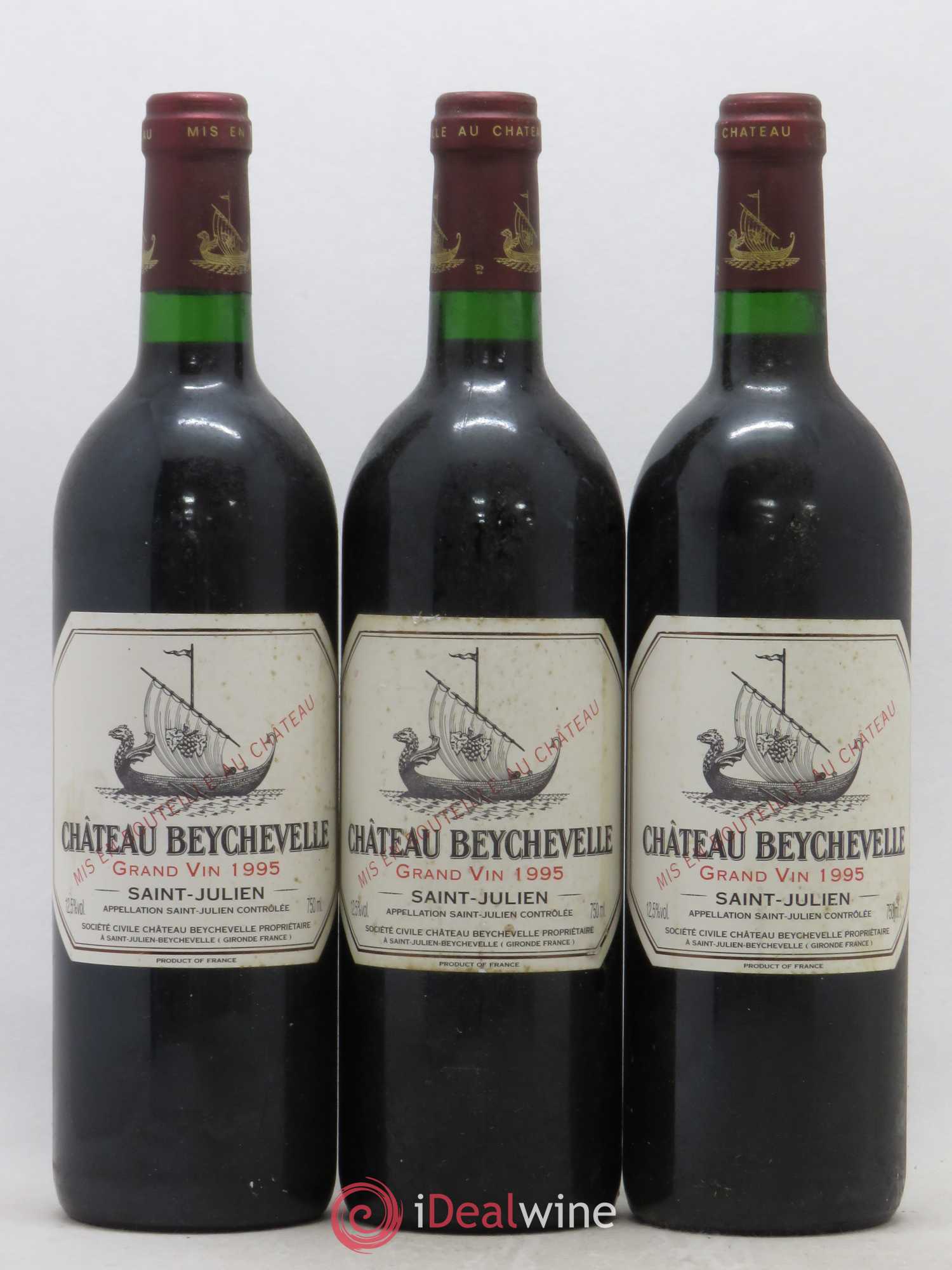 Château Beychevelle 4ème Grand Cru Classé 1995 - Lot de 3 bouteilles - 0