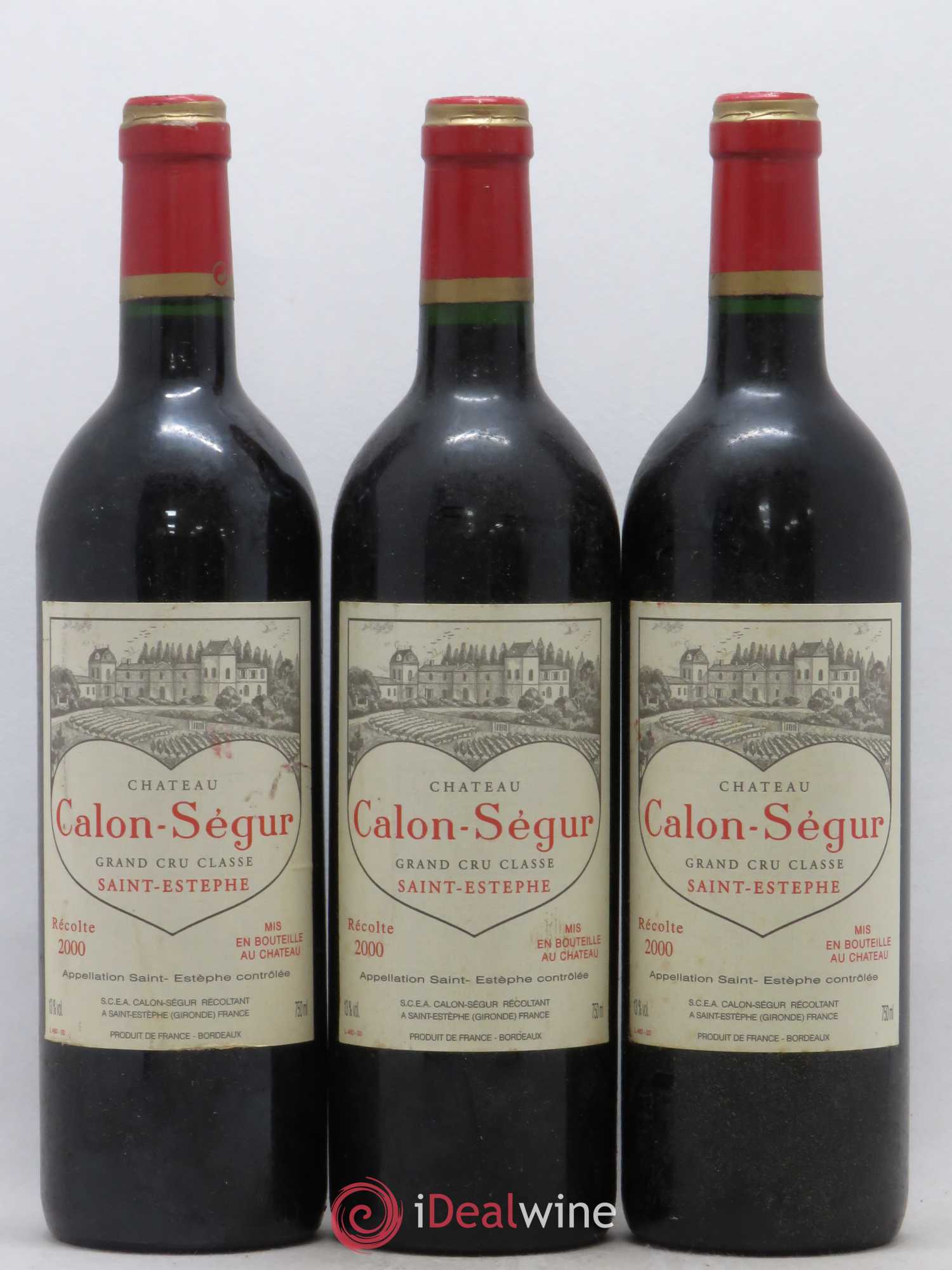 Château Calon Ségur 3ème Grand Cru Classé 2000 - Lot de 3 bouteilles - 0