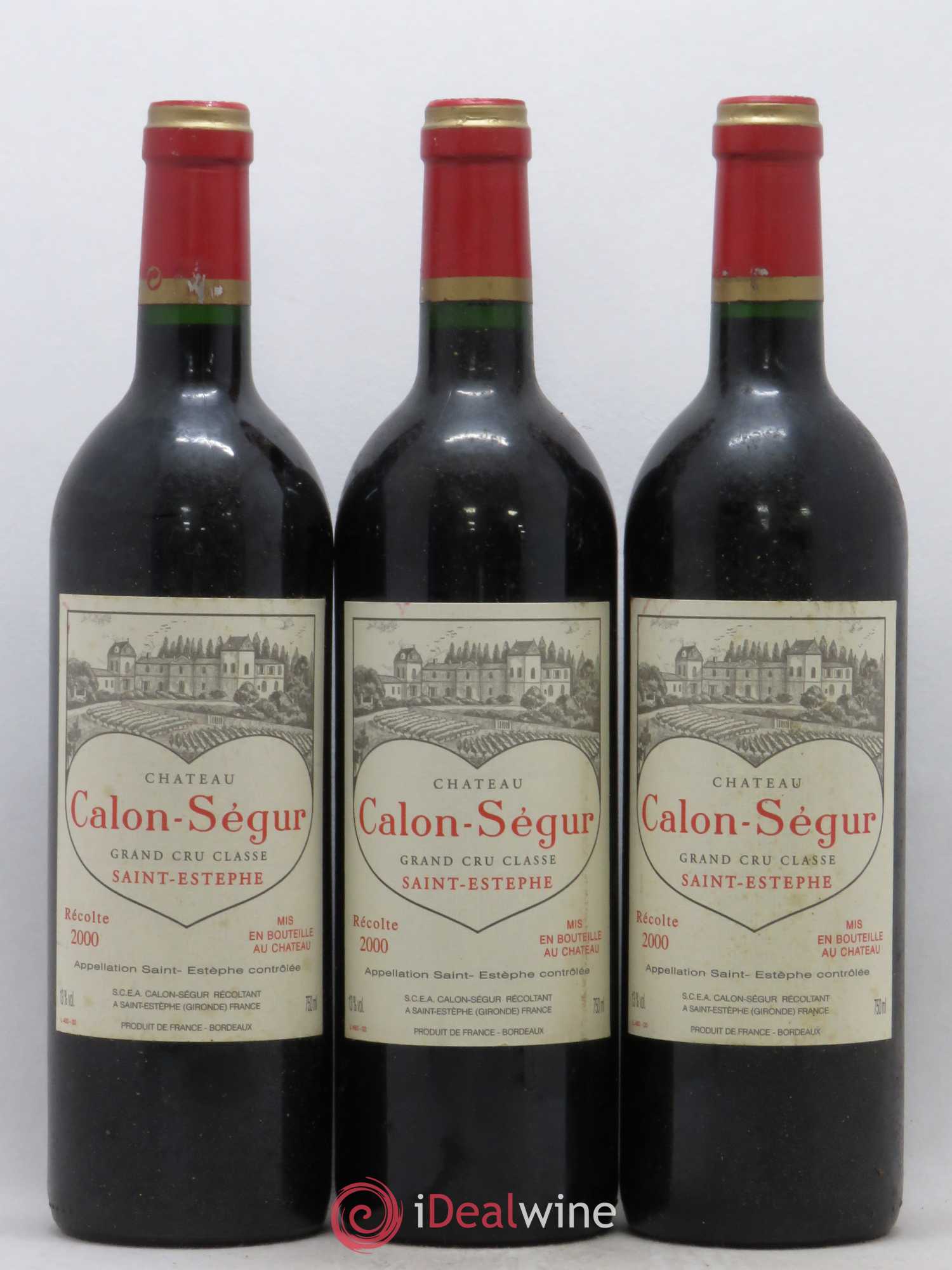 Château Calon Ségur 3ème Grand Cru Classé 2000 - Lot de 3 bouteilles - 0