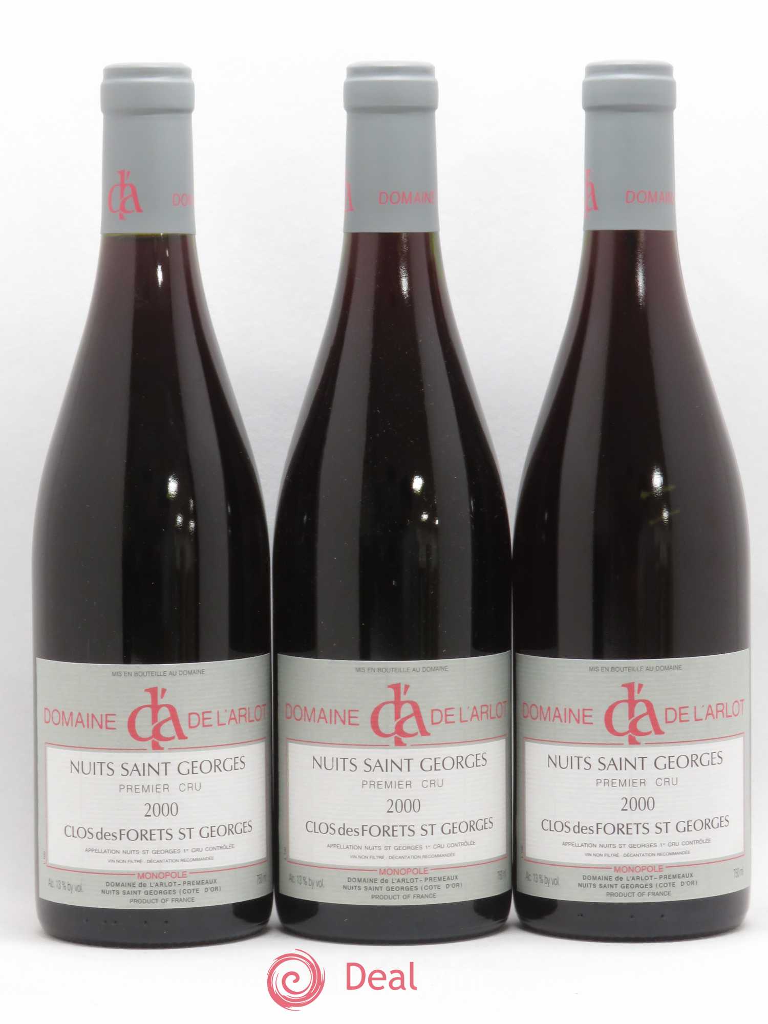 Nuits-Saint-Georges 1er Cru Clos des Forêts Saint-Georges Domaine de l'Arlot 2000 - Lot de 3 bouteilles - 0
