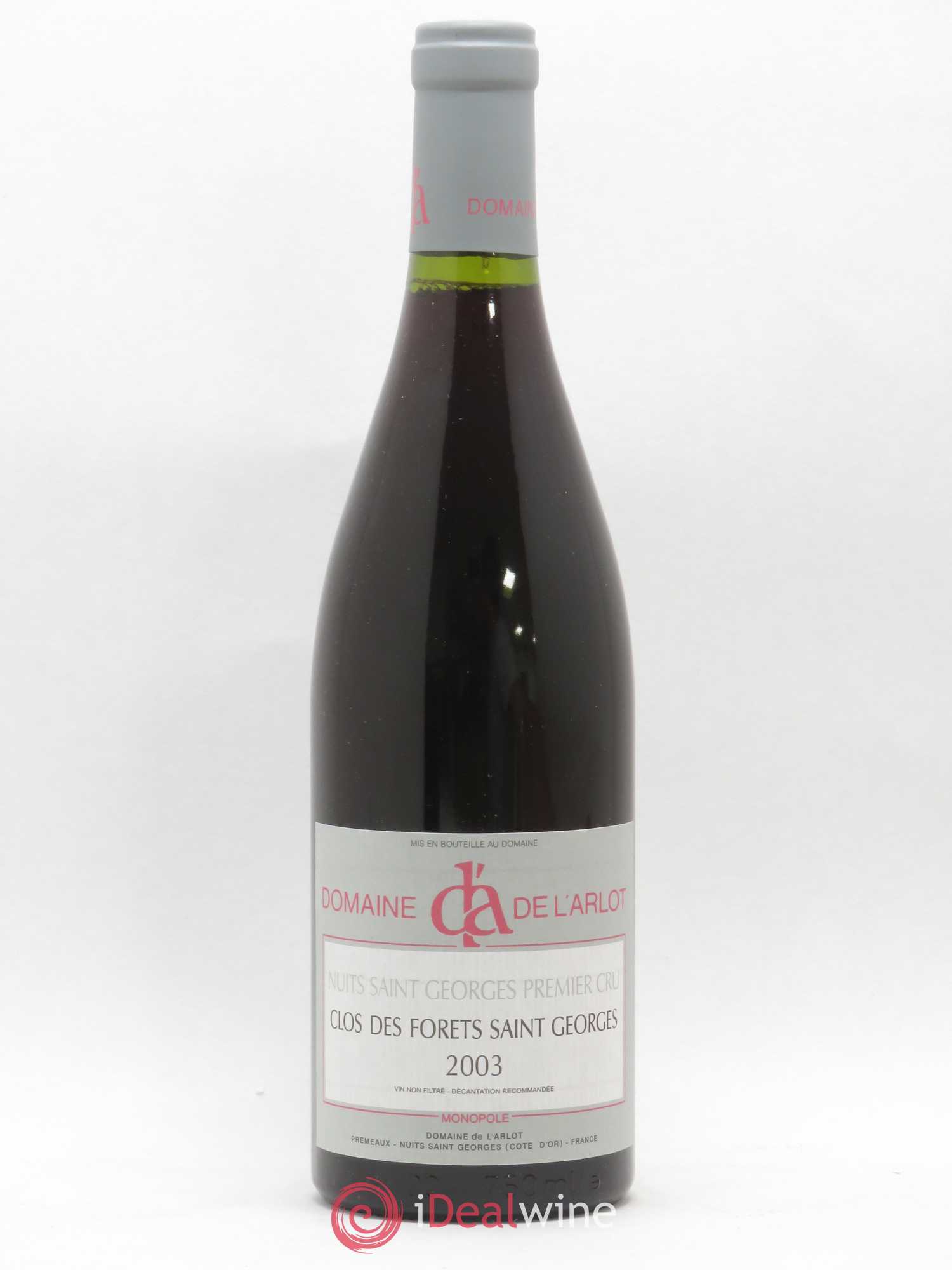 Nuits-Saint-Georges 1er Cru Clos des Forêts Saint-Georges Domaine de l'Arlot 2003 - Lot de 1 bouteille - 0