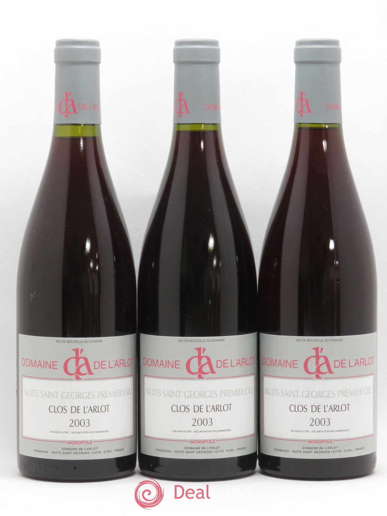 Nuits-Saint-Georges 1er Cru Clos de l'Arlot Domaine de l'Arlot 2003 - Lot de 3 bouteilles - 0