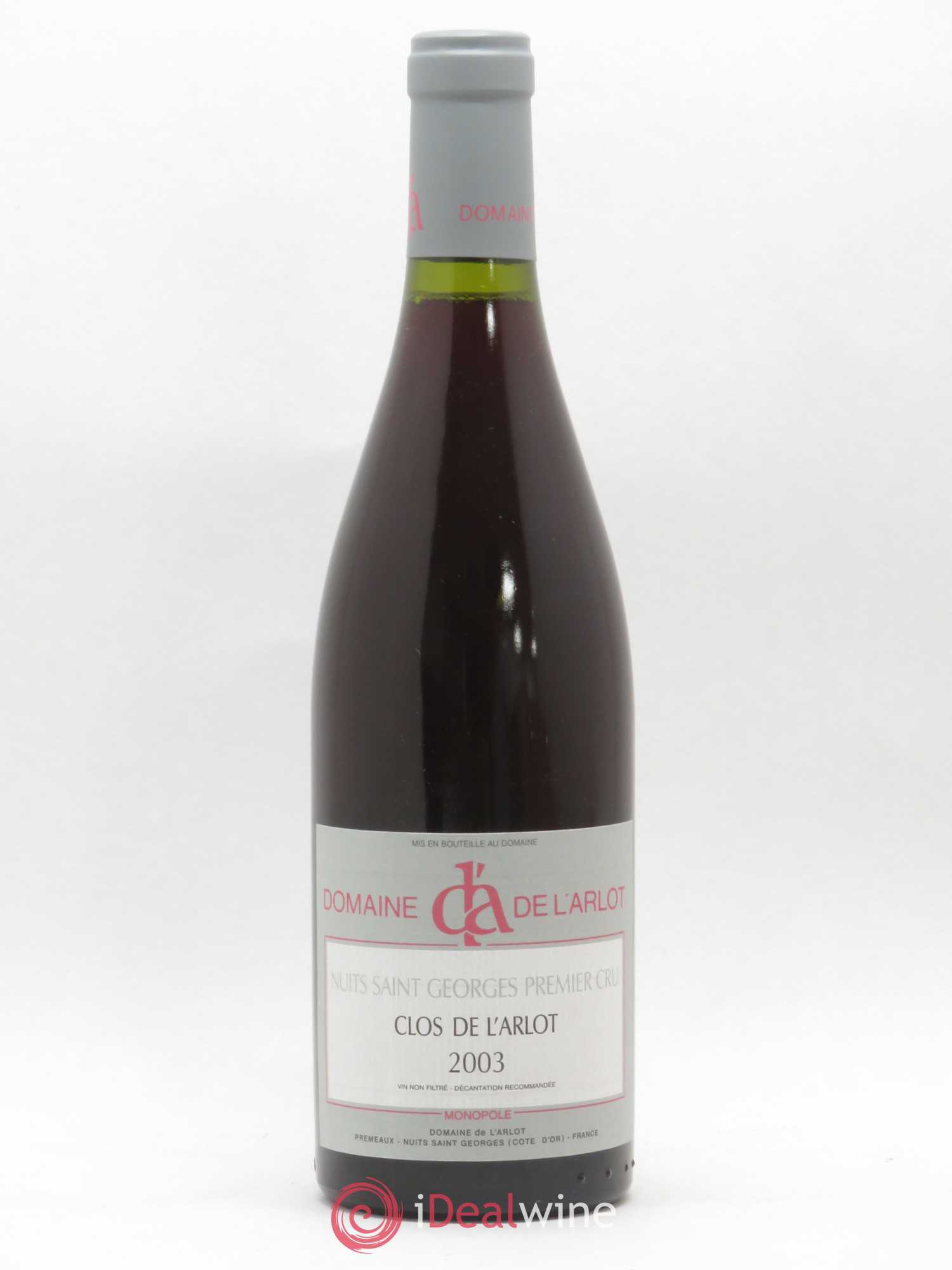 Nuits-Saint-Georges 1er Cru Clos de l'Arlot Domaine de l'Arlot 2003 - Lot de 1 bouteille - 0
