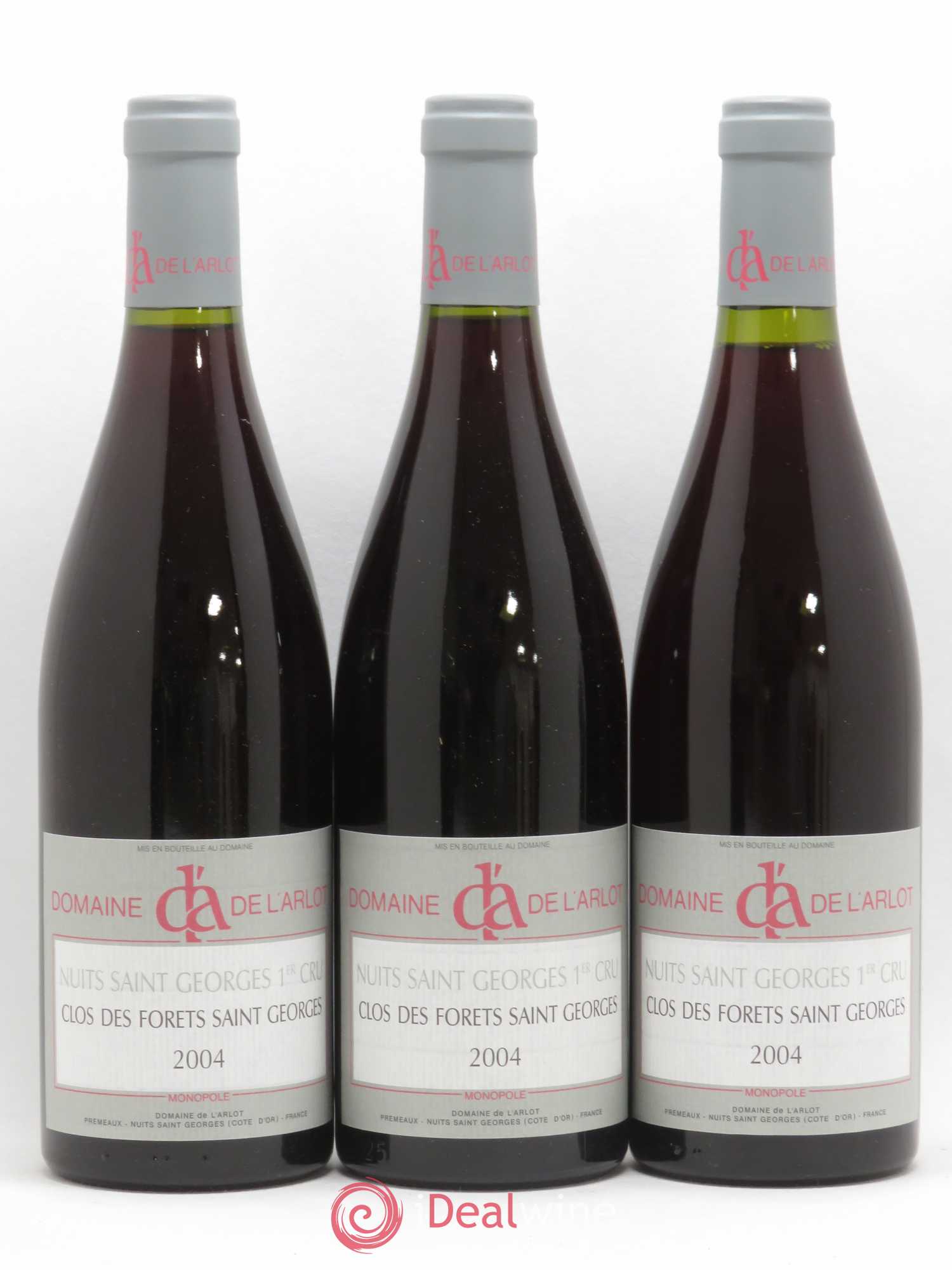 Nuits-Saint-Georges 1er Cru Clos des Forêts Saint-Georges Domaine de l'Arlot 2004 - Lot de 3 bouteilles - 0