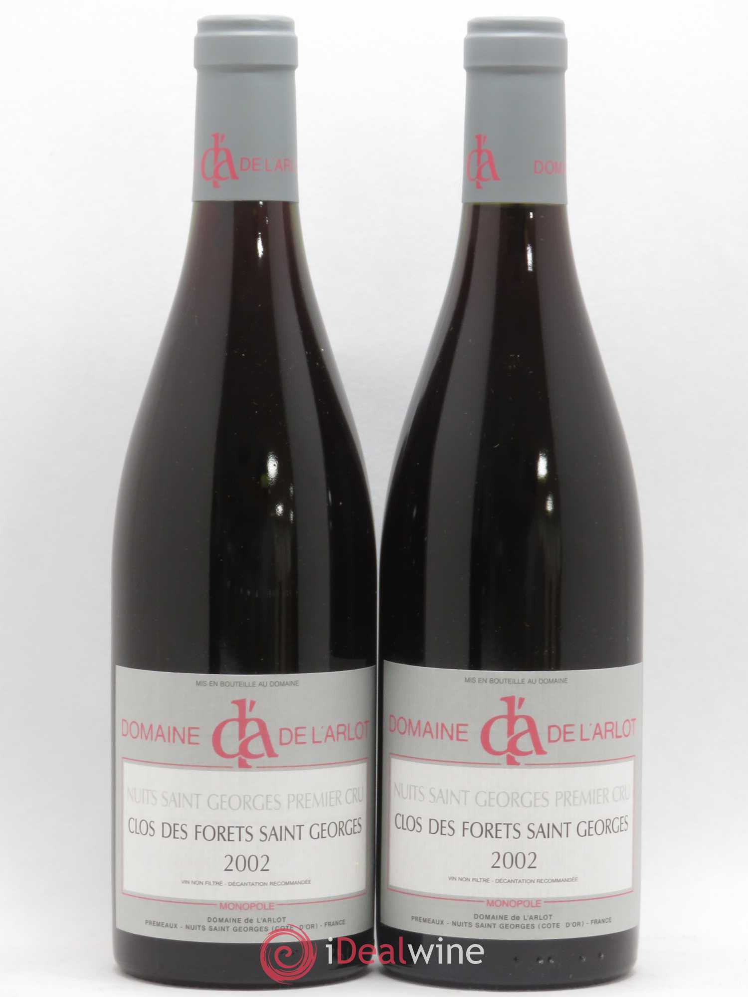 Nuits-Saint-Georges 1er Cru Clos des Forêts Saint-Georges Domaine de l'Arlot 2002 - Lot de 2 bouteilles - 0