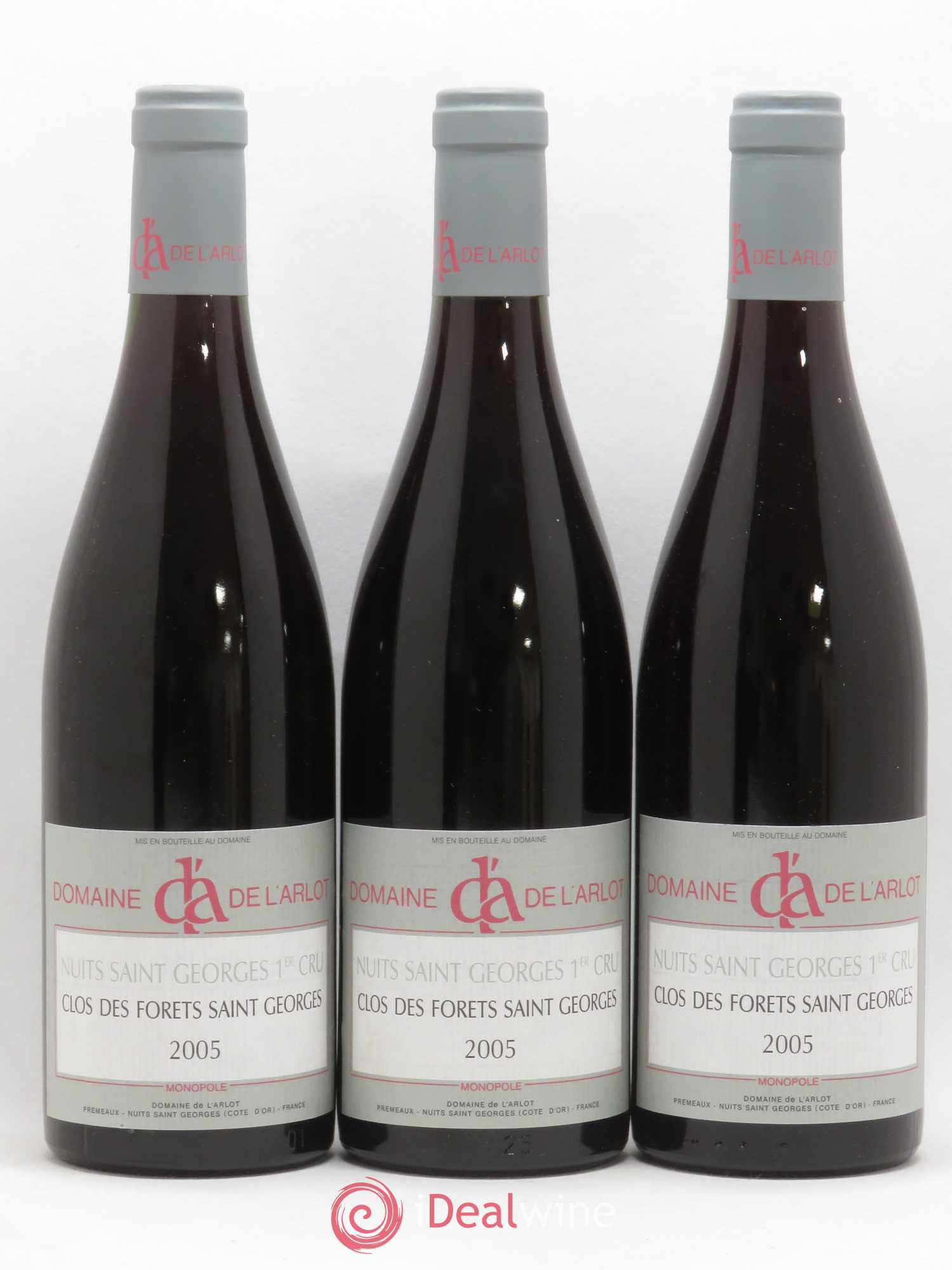 Nuits-Saint-Georges 1er Cru Clos des Forêts Saint-Georges Domaine de l'Arlot 2005 - Lot de 3 bouteilles - 0