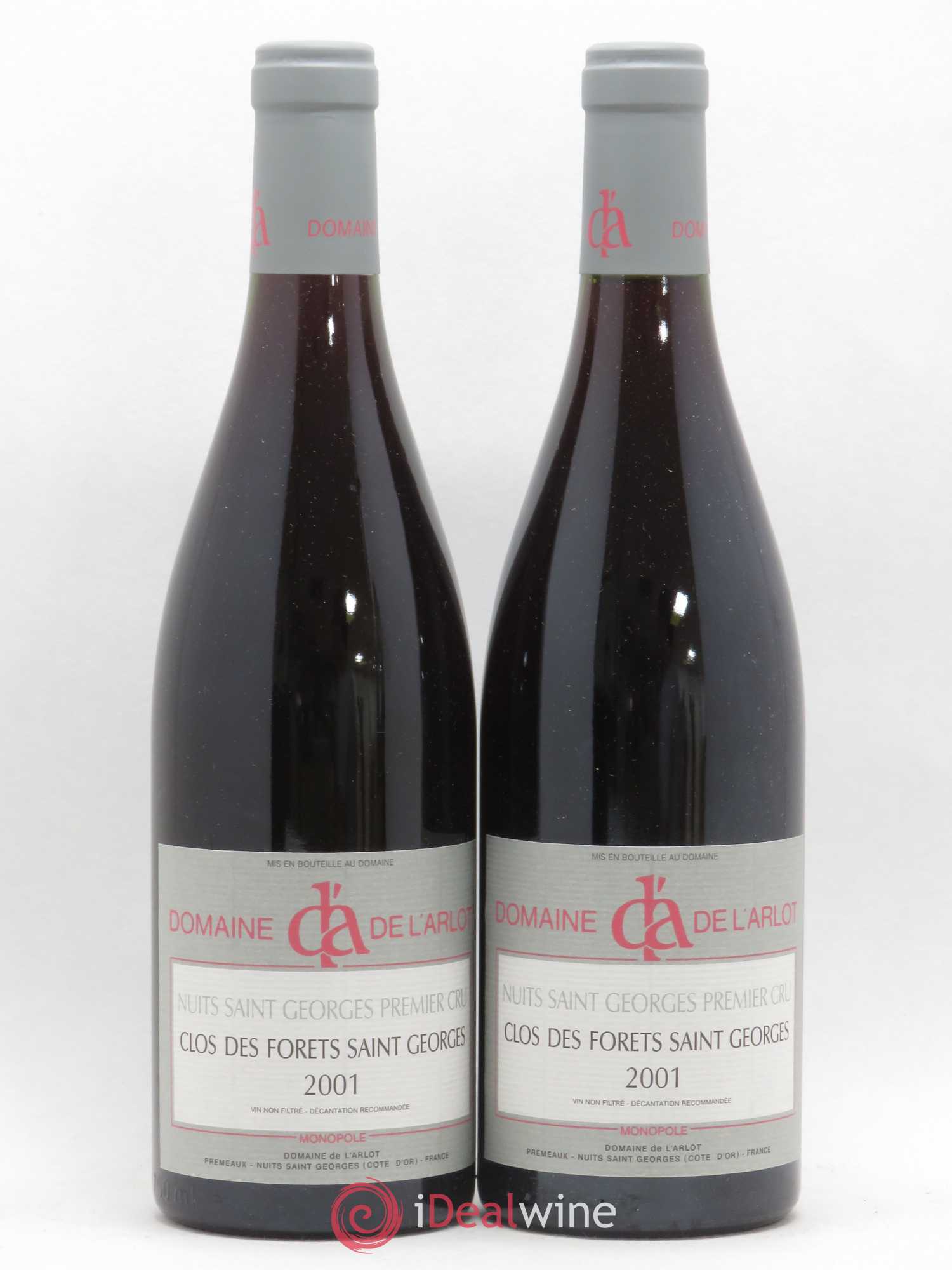 Nuits-Saint-Georges 1er Cru Clos des Forêts Saint-Georges Domaine de l'Arlot 2001 - Lot de 2 bouteilles - 0