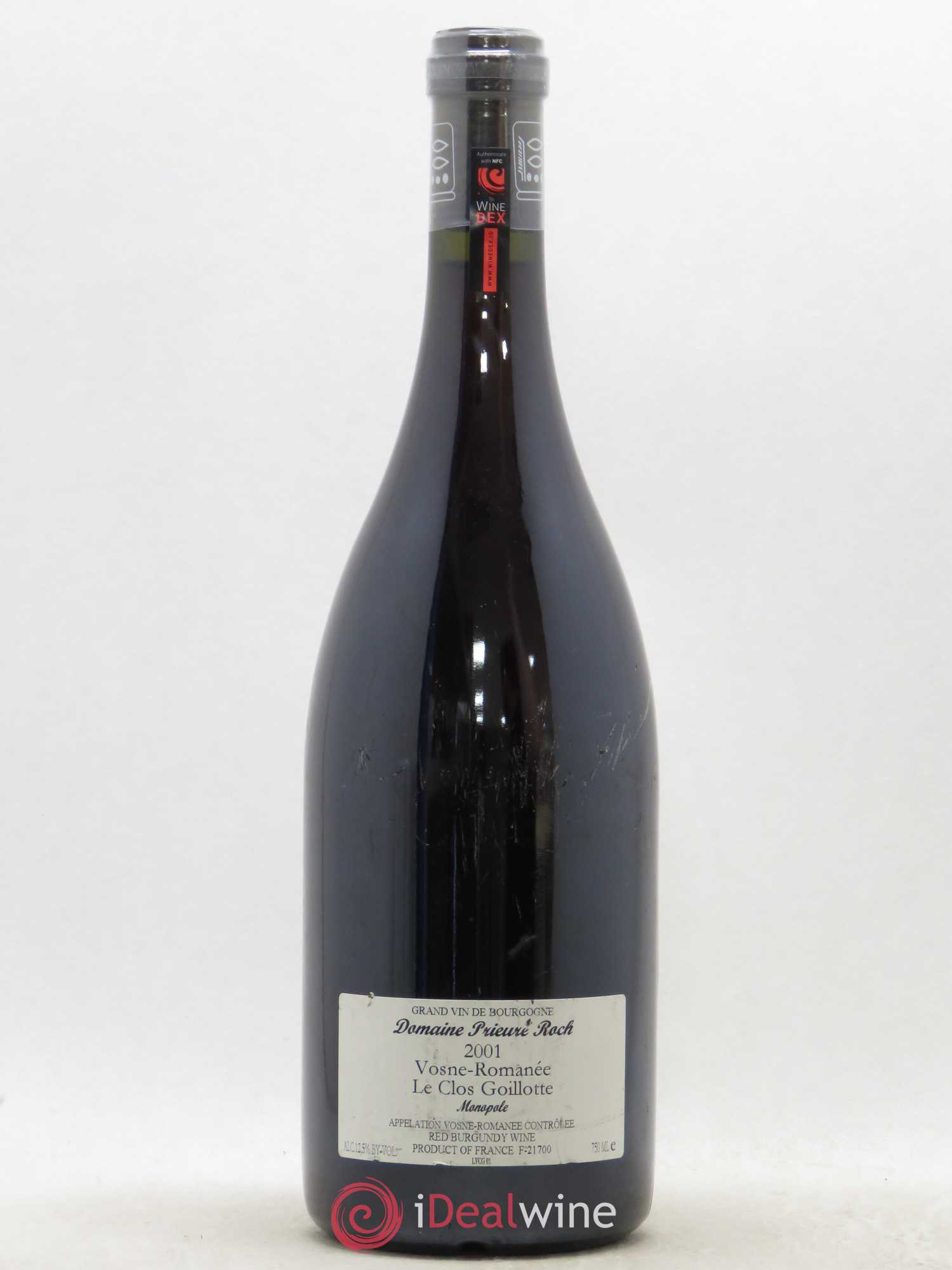 Vosne-Romanée Le Clos Goillotte Prieuré Roch 2001 - Lot de 1 bouteille - 1