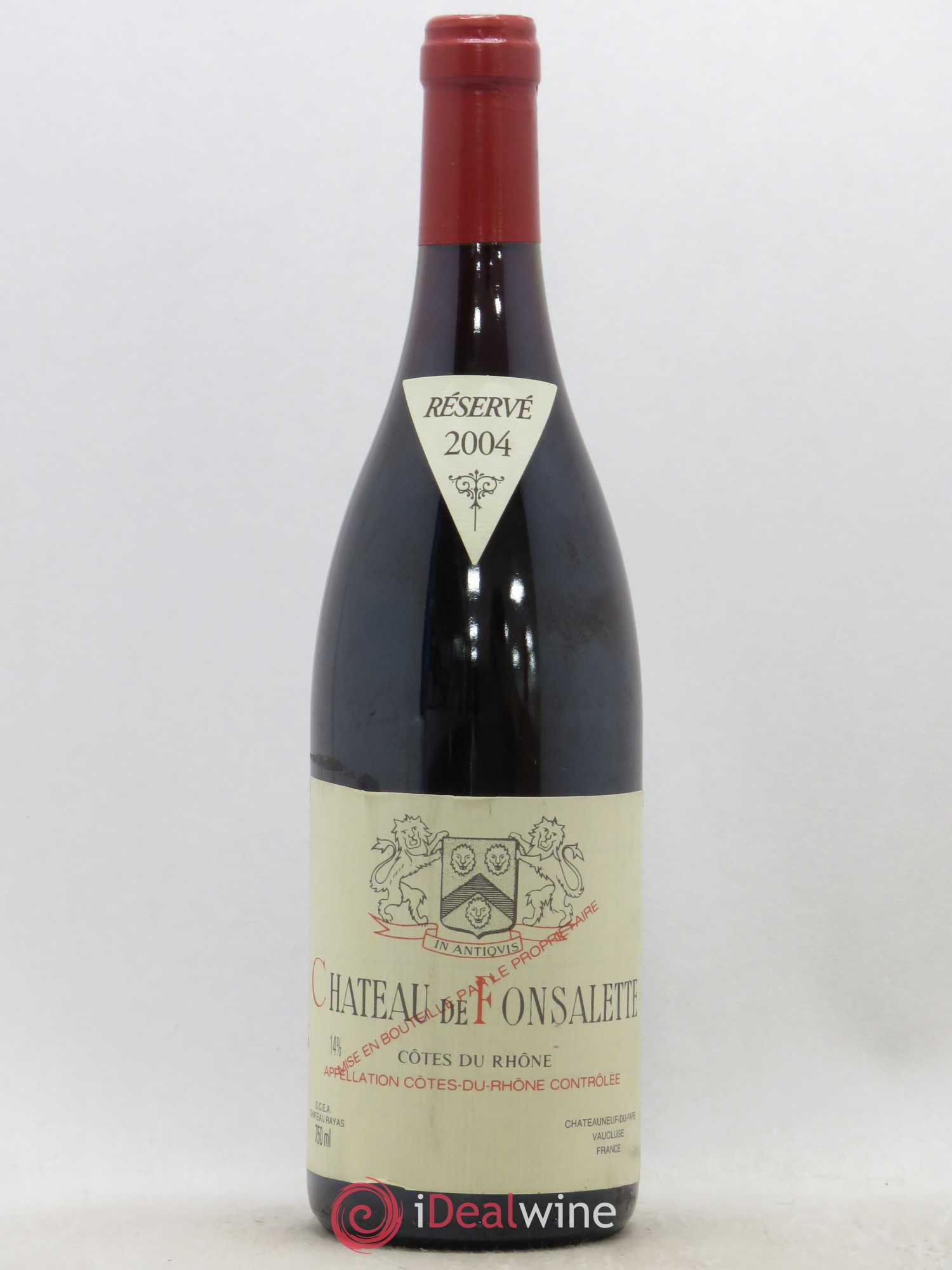 Côtes-du-Rhône Château de Fonsalette Emmanuel Reynaud 2004 - Lot de 1 bouteille - 0
