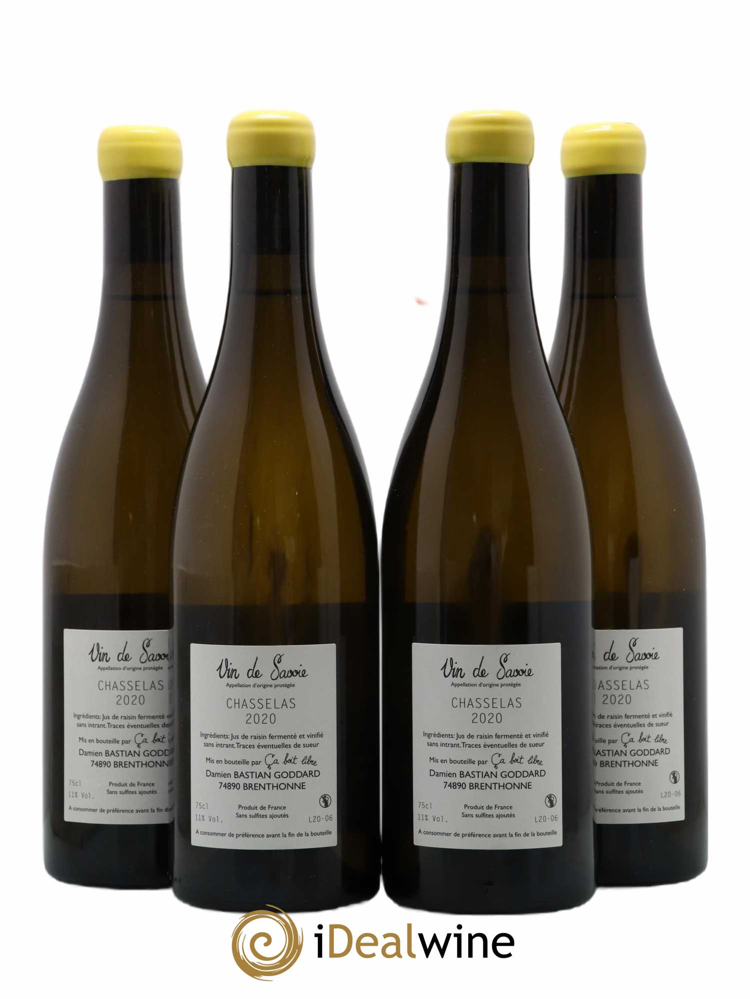 Vin de France Mont Blanc des Alpes Damien Bastian Goddard 2020 - Lot de 4 bouteilles - 1