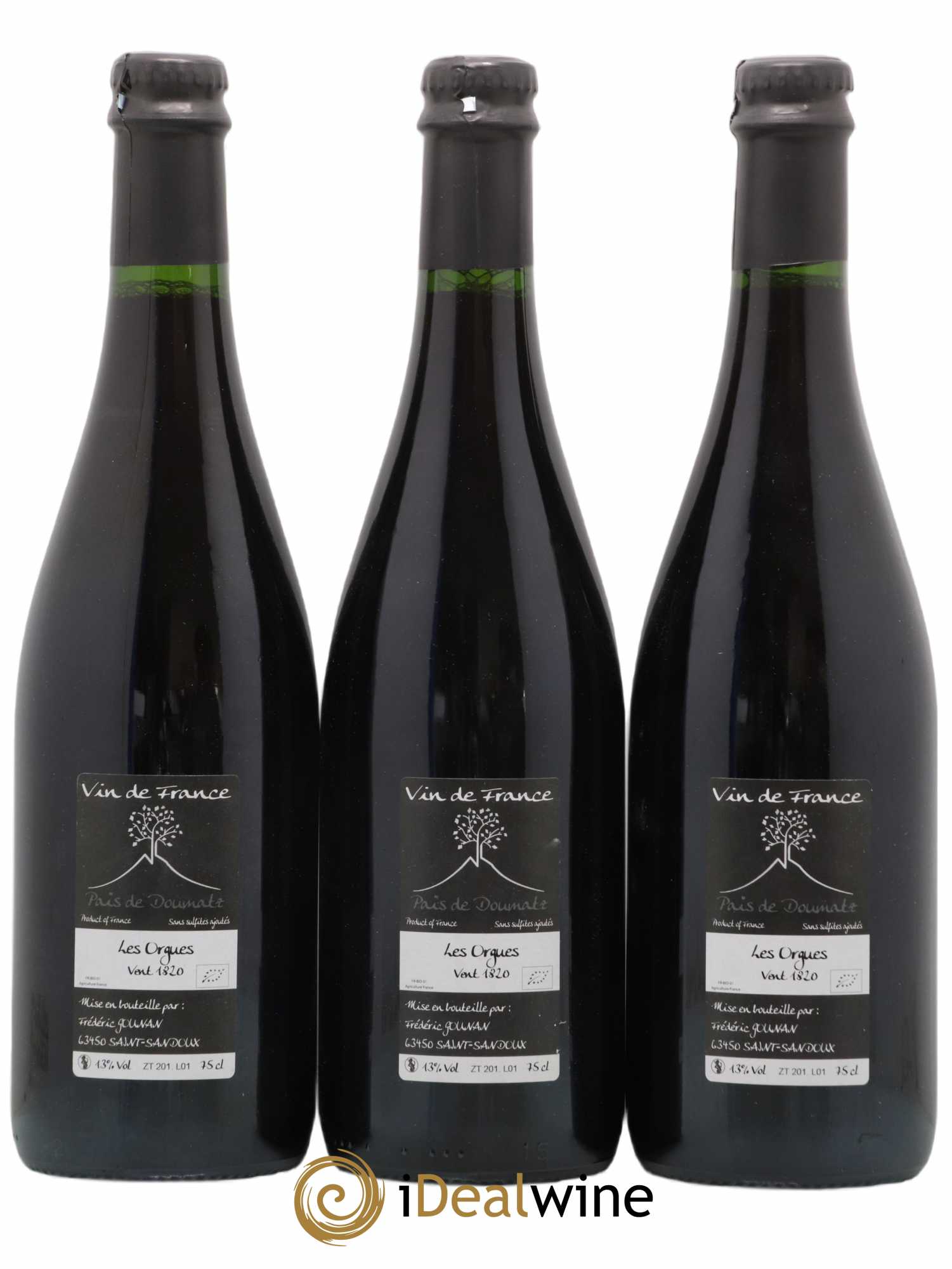 Vin de France Les Orgues Vignoble de l'Arbre Blanc  (no reserve) 2018 - Lot of 3 bottles - 1