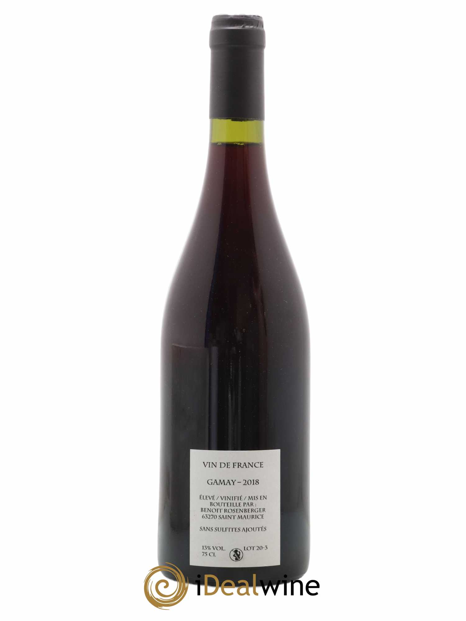 Vin de France Verre de Terre Loup des Vignes Benoit Rosenberger  (no reserve) 2018 - Lot of 1 bottle - 1