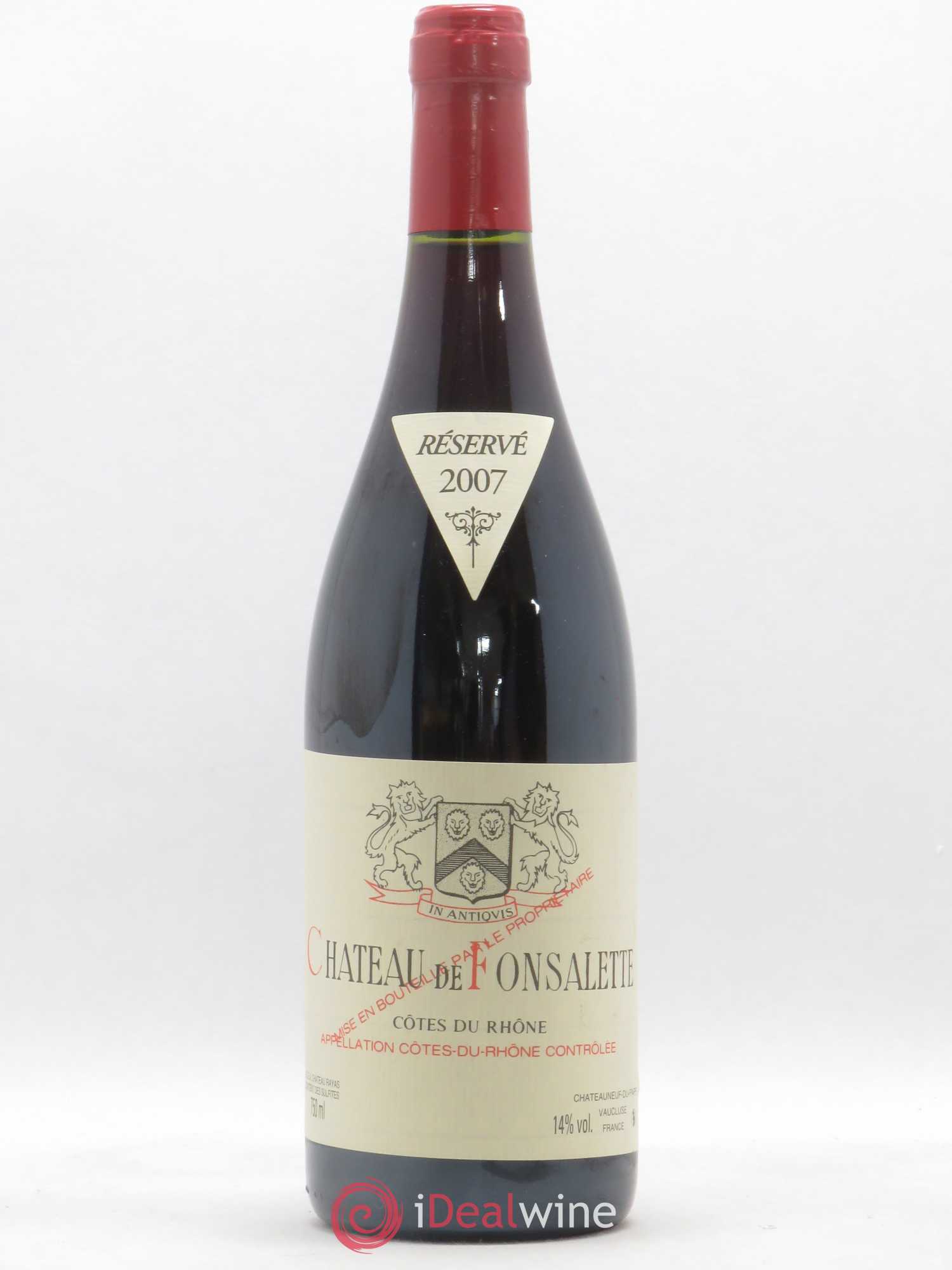 Côtes-du-Rhône Château de Fonsalette Emmanuel Reynaud 2007 - Lot de 1 bouteille - 0