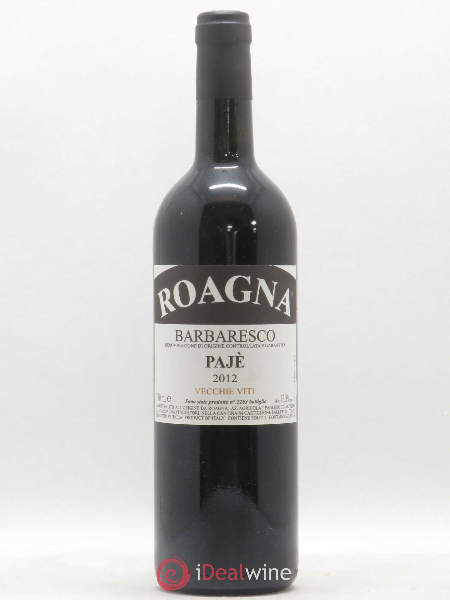 Barbaresco DOCG Pajè Vecchie Viti Roagna (sans prix de réserve) 2012 - Lot de 1 bouteille - 0
