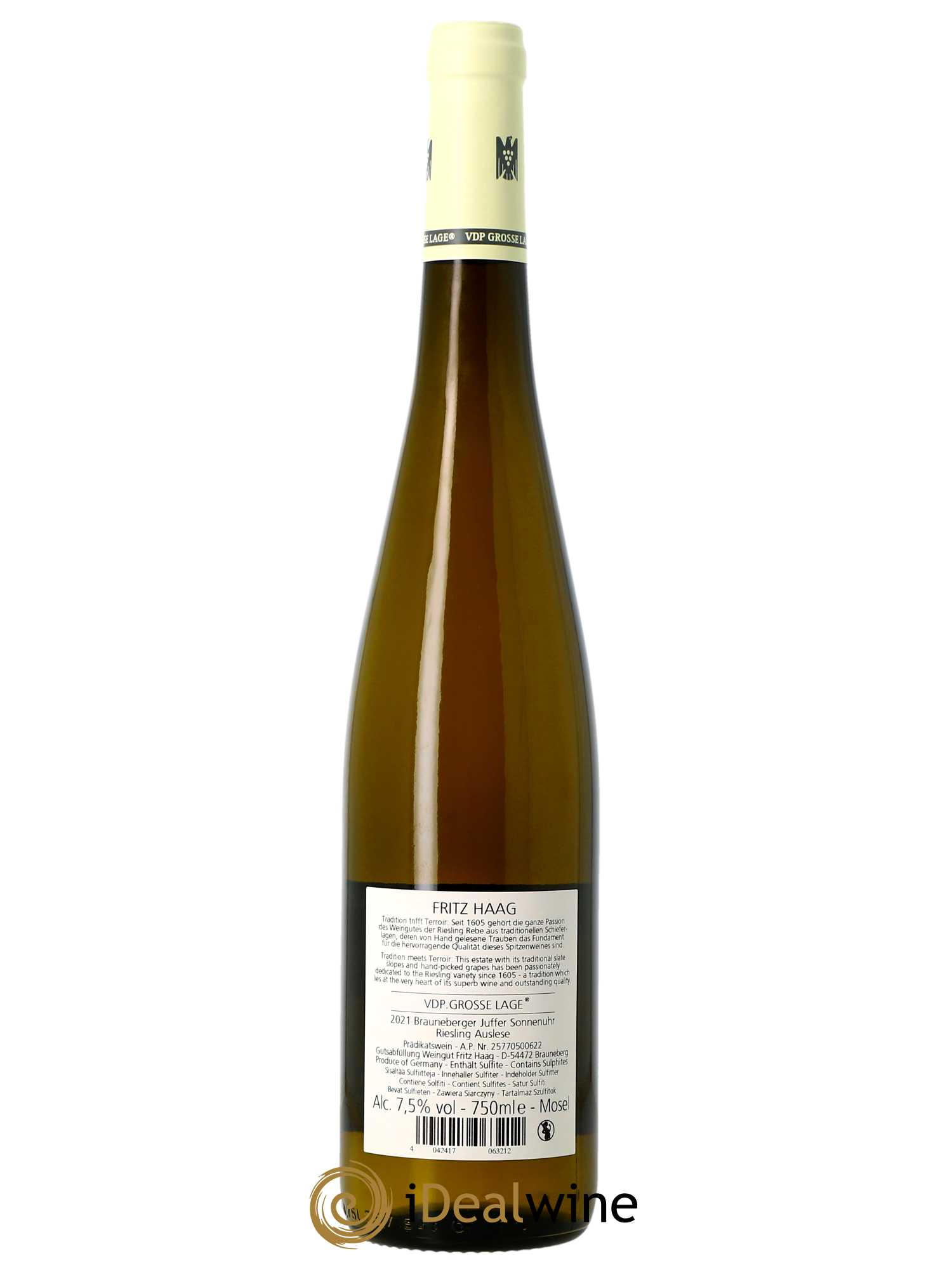 Riesling Fritz Haag Brauneberger Juffer Sonnenuhr Auslese 2021 - Lot de 1 bouteille - 1