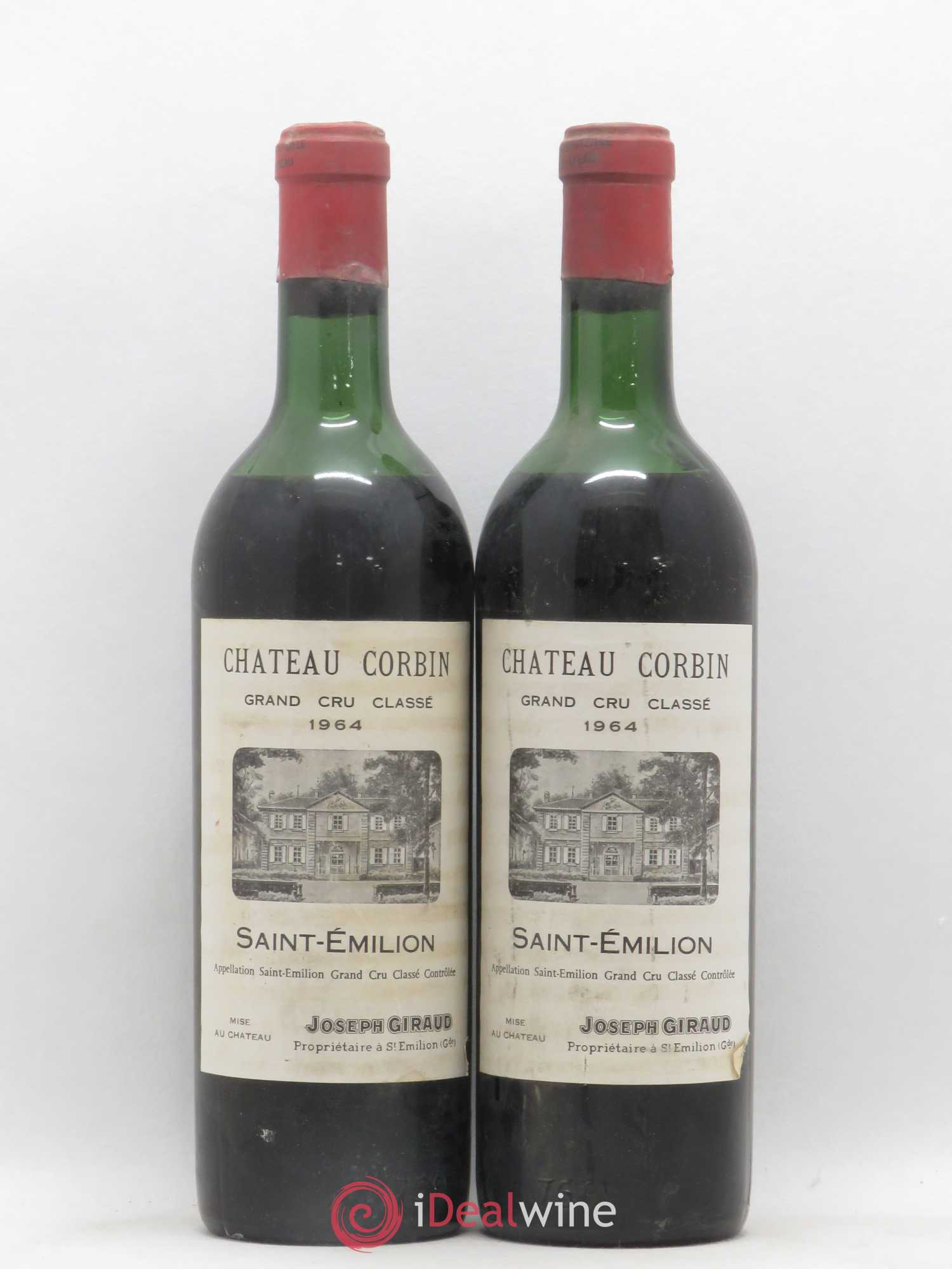 Château Corbin Grand Cru Classé 1964 - Lot de 2 bouteilles - 0